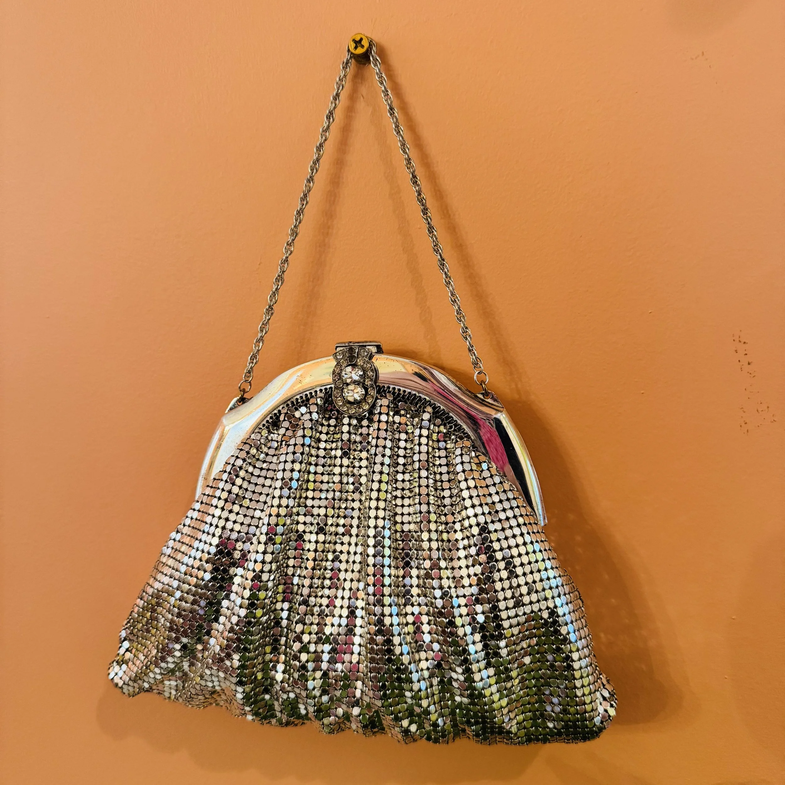 Whiting and Davis small silver clutch