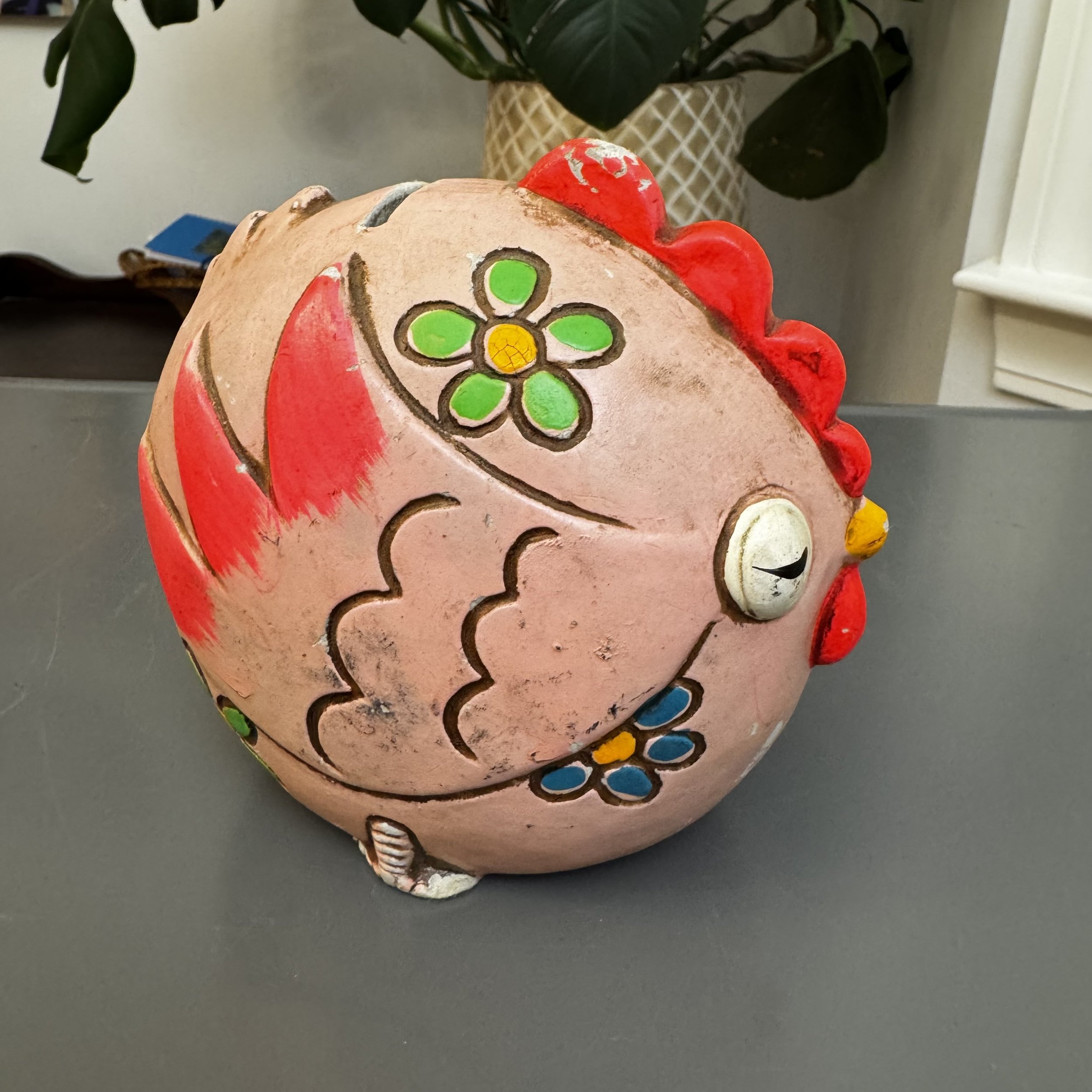 Japanese Chalkware Chicken Bank