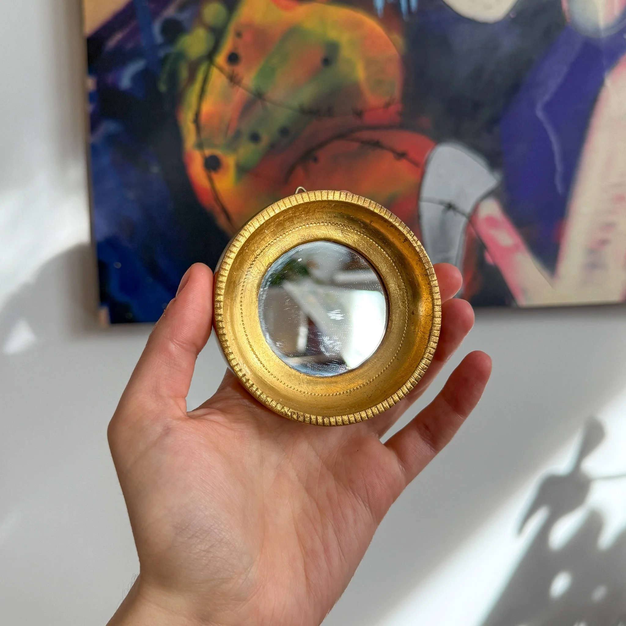 Tiny Italian Gilded Mirror
