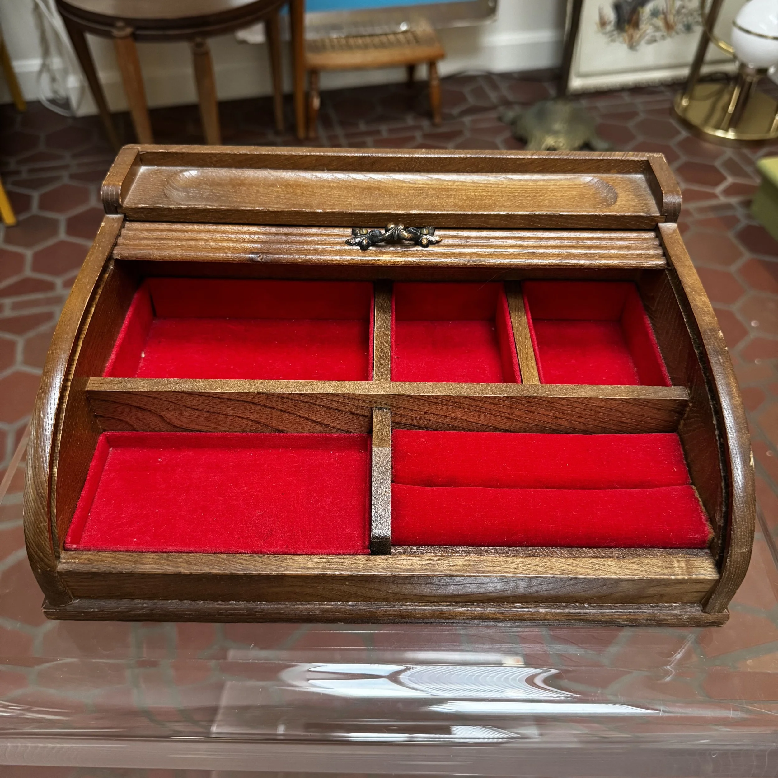 Wooden Roll top Jewelry Box