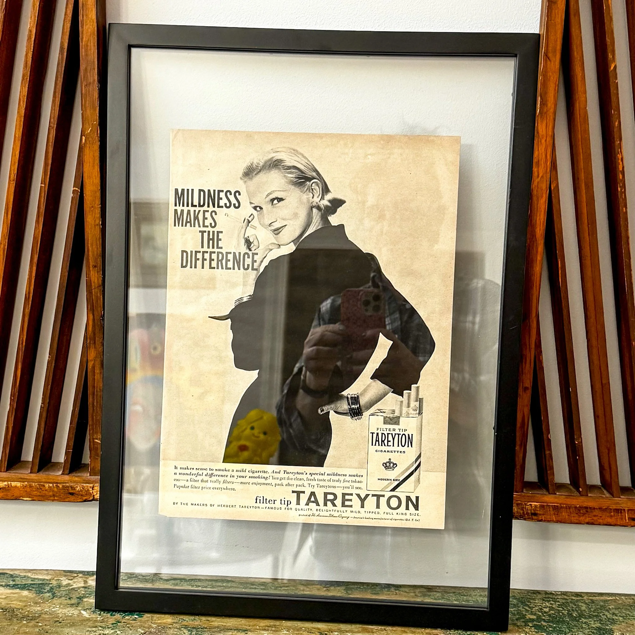 1957 Tareyton Black and White Ad