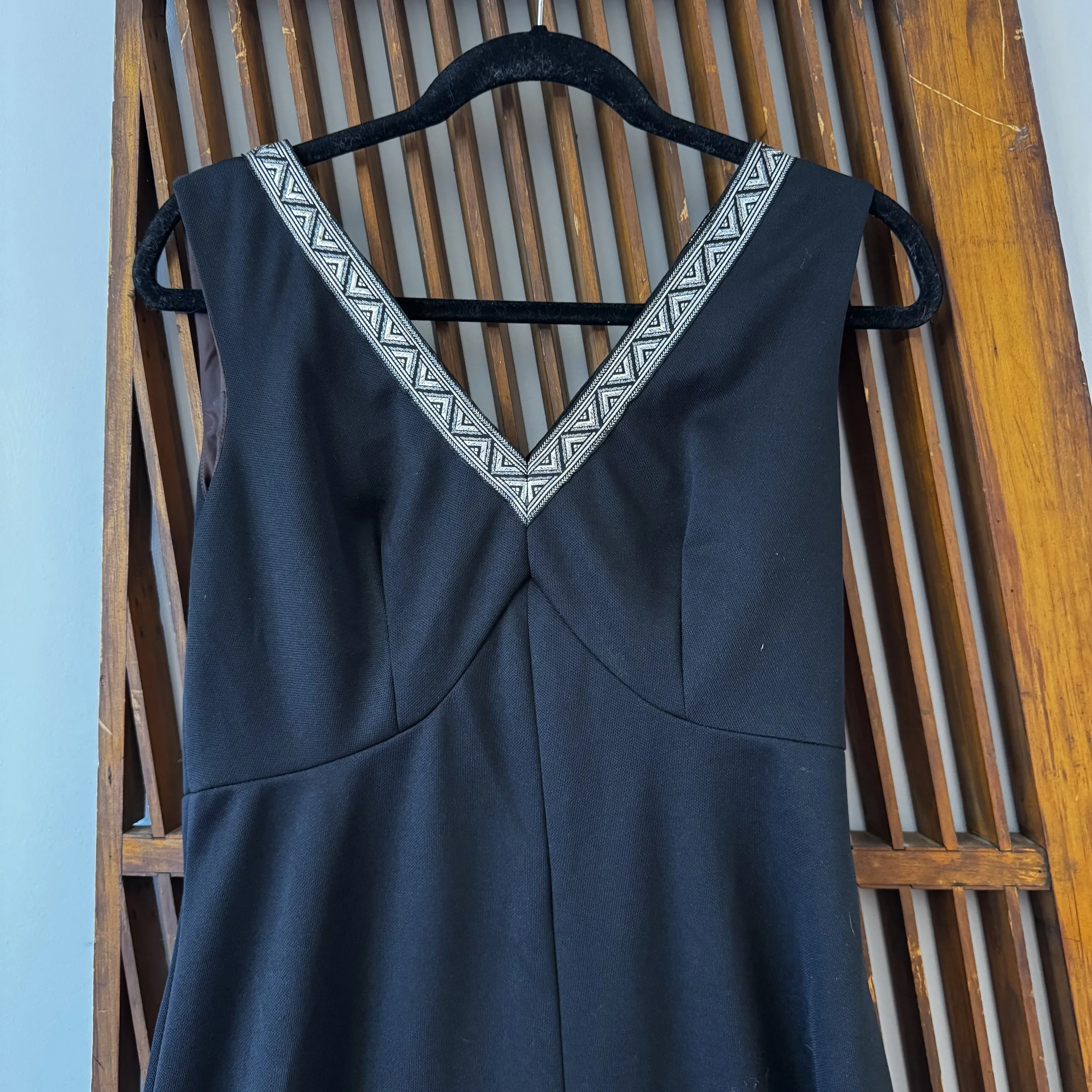 Silver Trimmed Black Dress