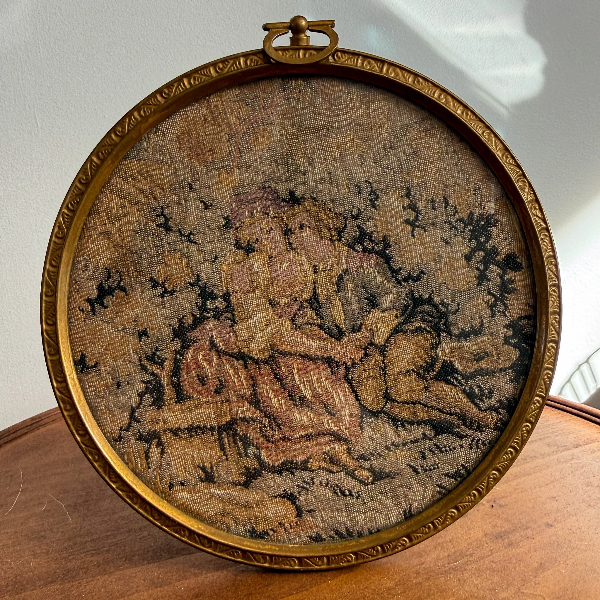 Antique Victorian Framed Tapestry