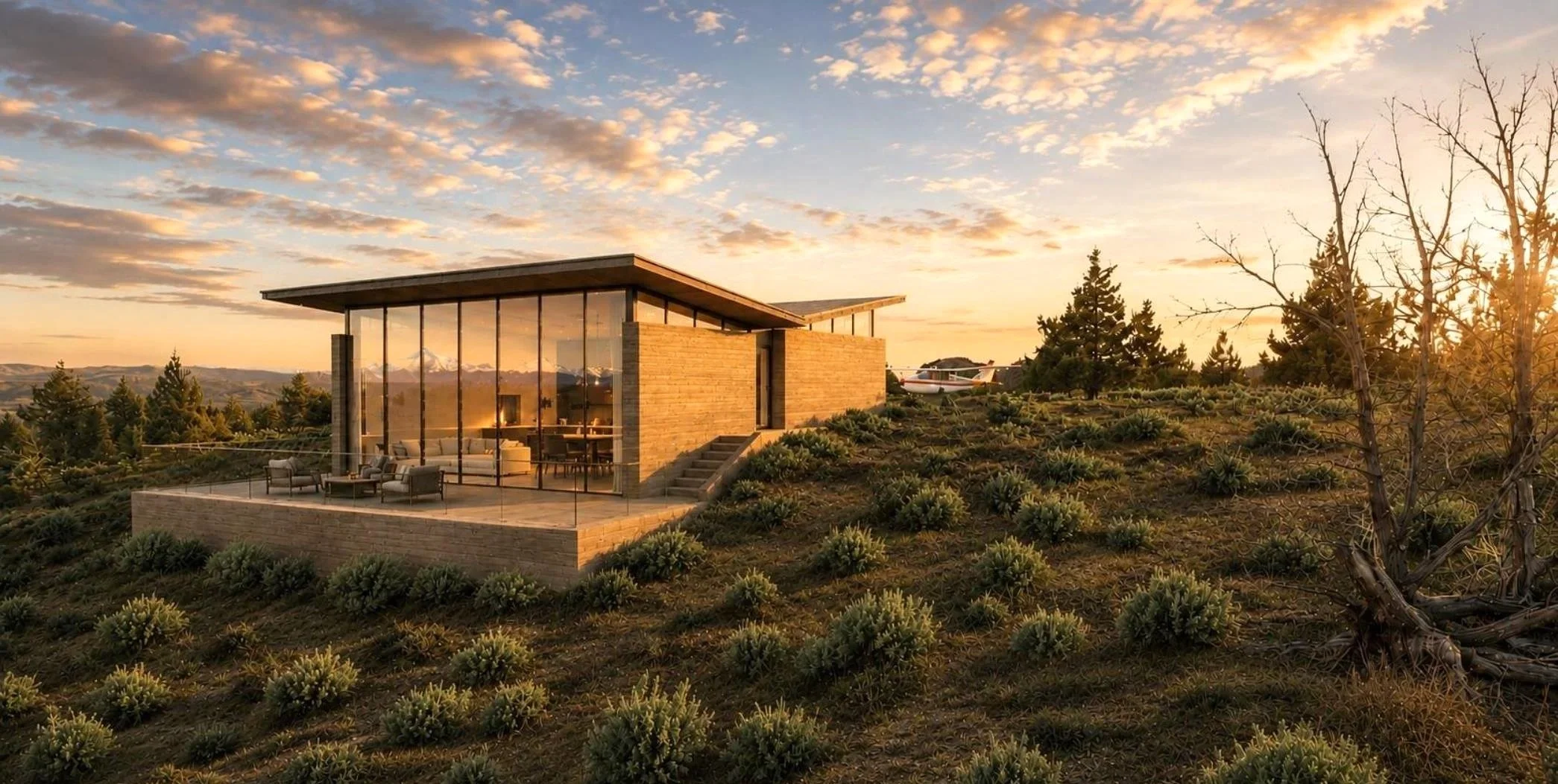 house at sunrise