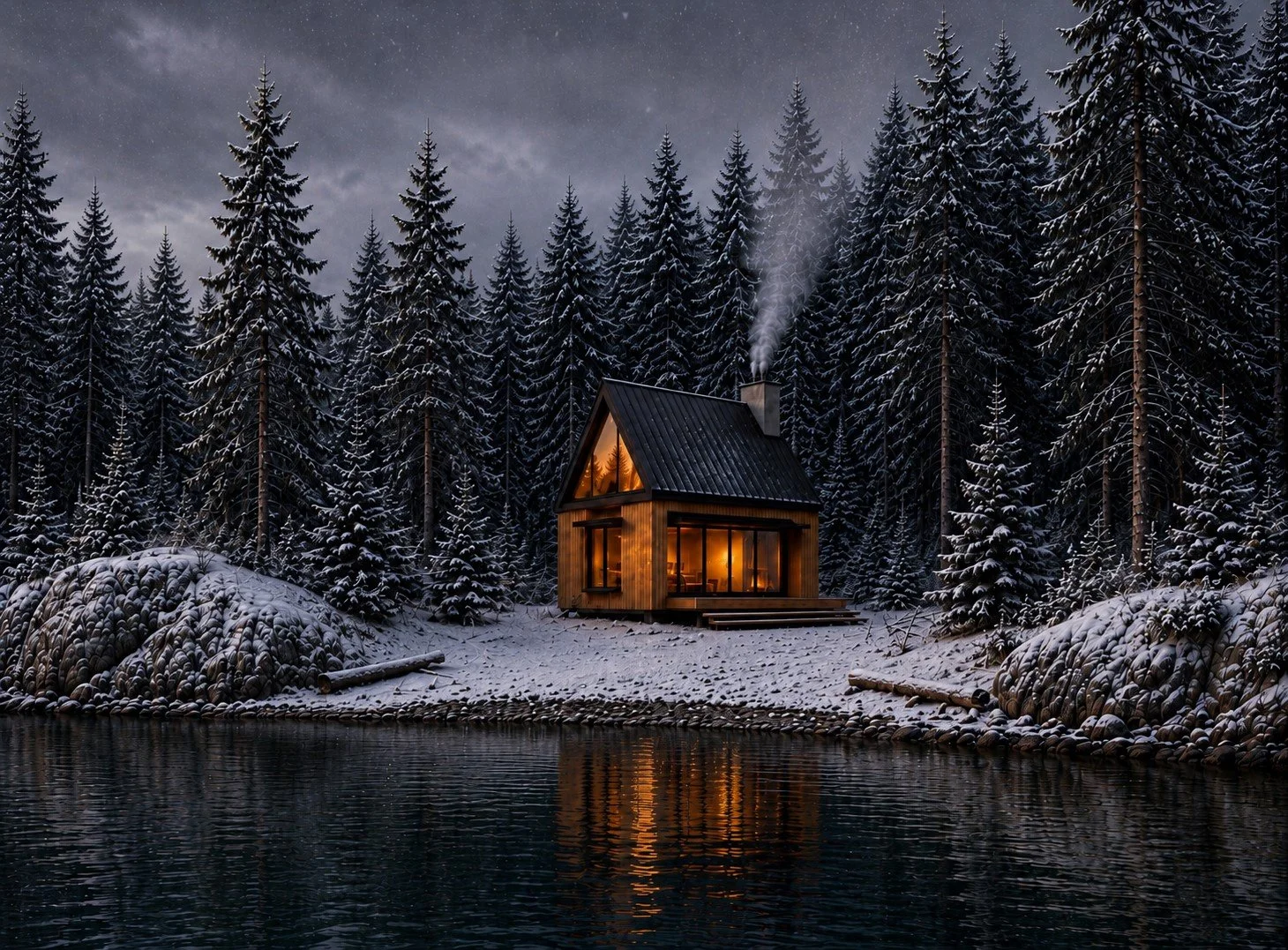 view from water - winter