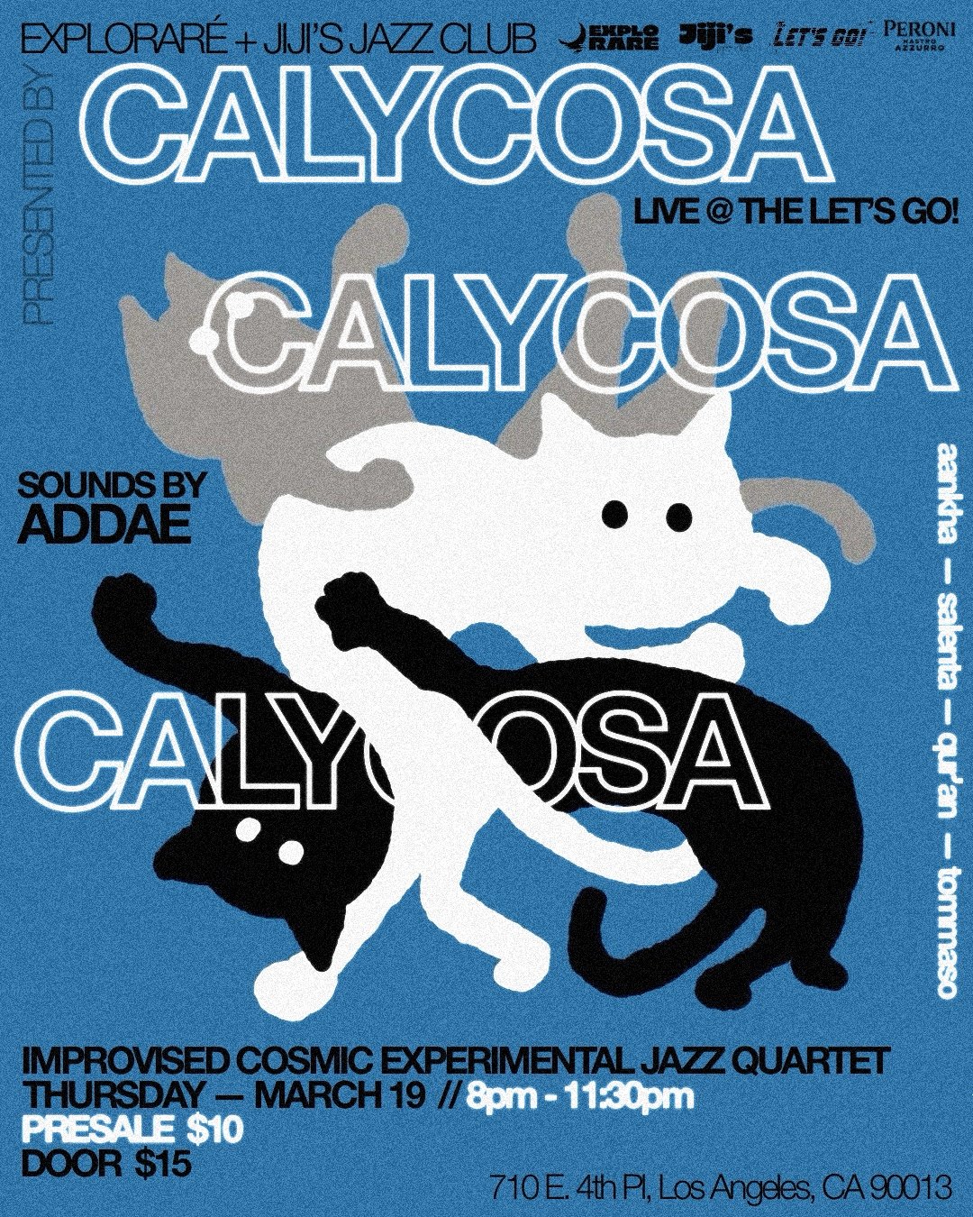 Explorare &amp; Jiji’s Jazz Club present: Calycosa w/ sounds by Addae( LIVE JAZZ - $10 presale / $15 at the door)