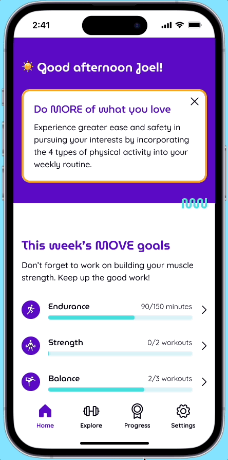 Animated prototype walking through the input exercise and add reminders flows.