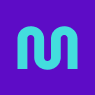 Turquoise 'M' in MuseoModerno font on a purple background.