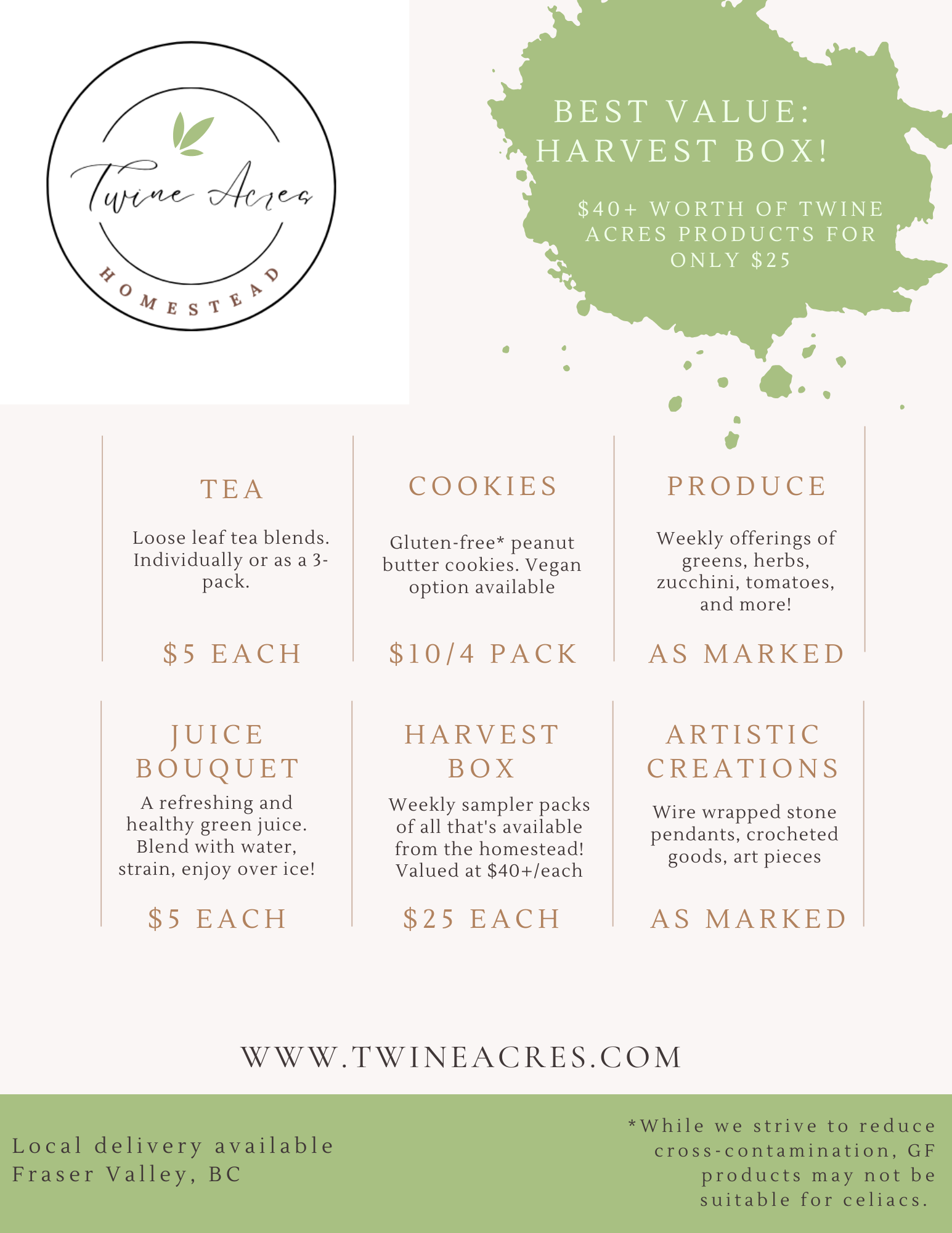 Price and product list 