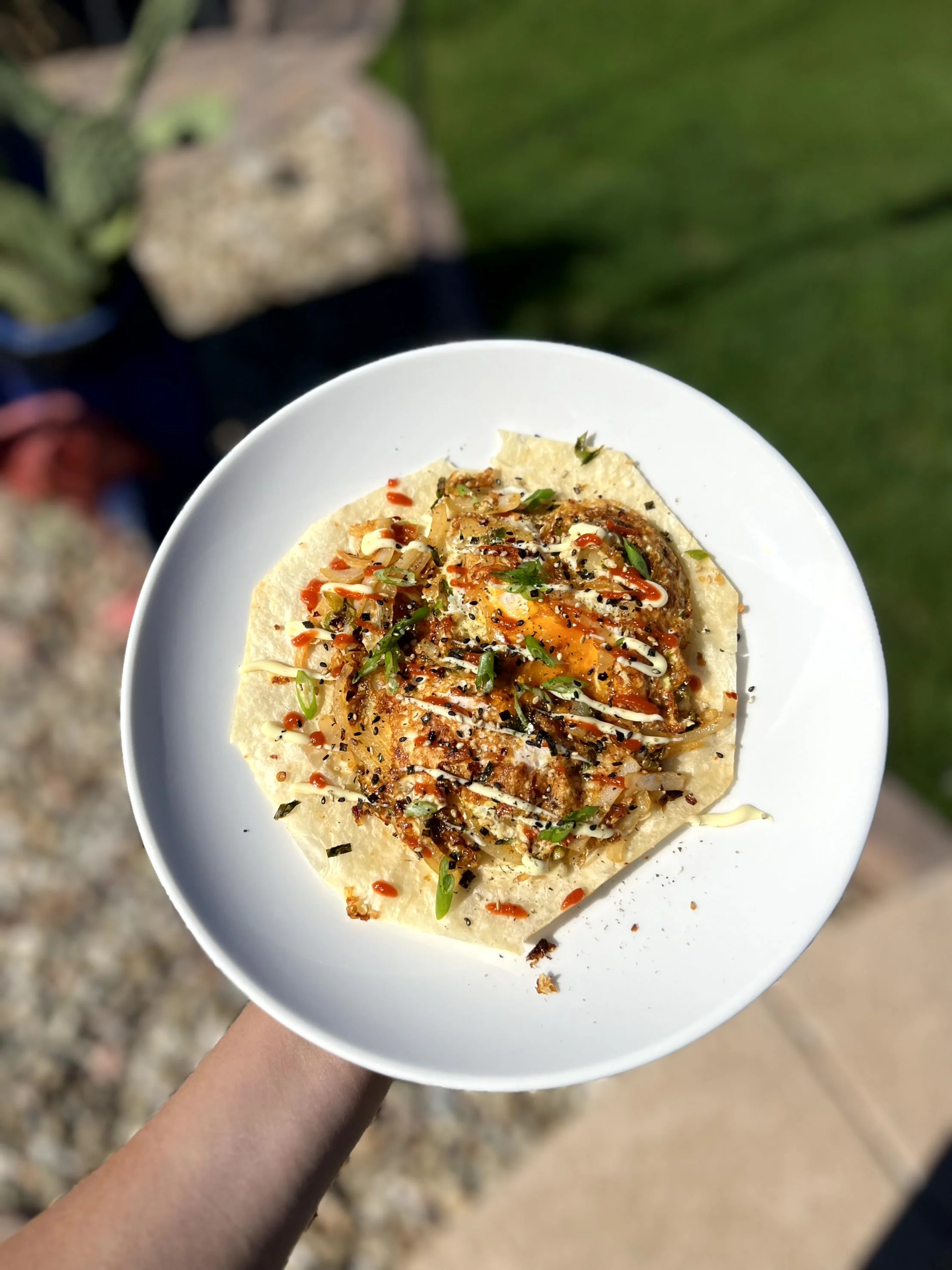 korean egg breakfast taco