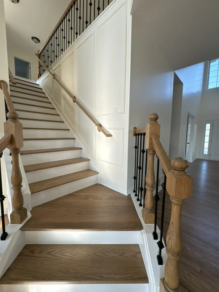 New spindles,panels on the staircase wall 3.jpg