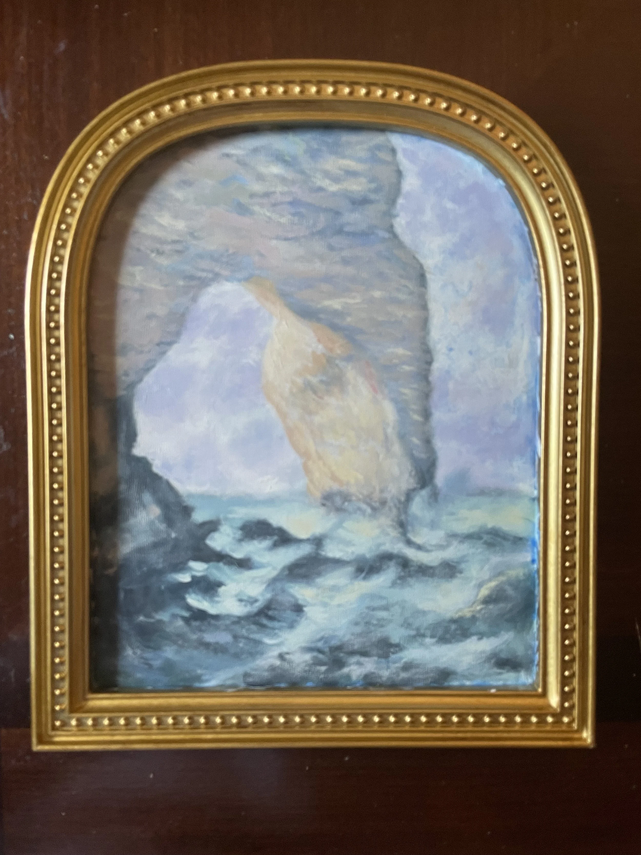 The Manneport (Etretat) 1883 by Claude Monet painted by Logan Lapointe