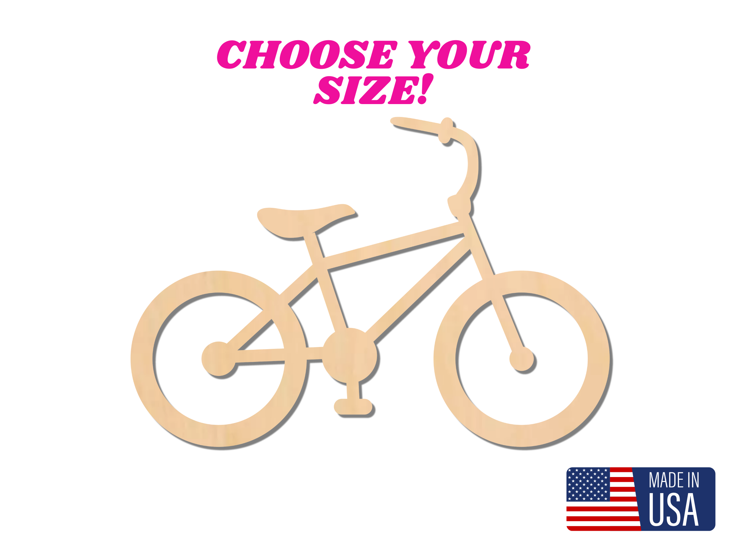 Wooden Blank, Wooden Bike Blank for Crafting | Unfinished Wood Cutout | Michigan Blanks | DIY Bicycle Craft Supplies