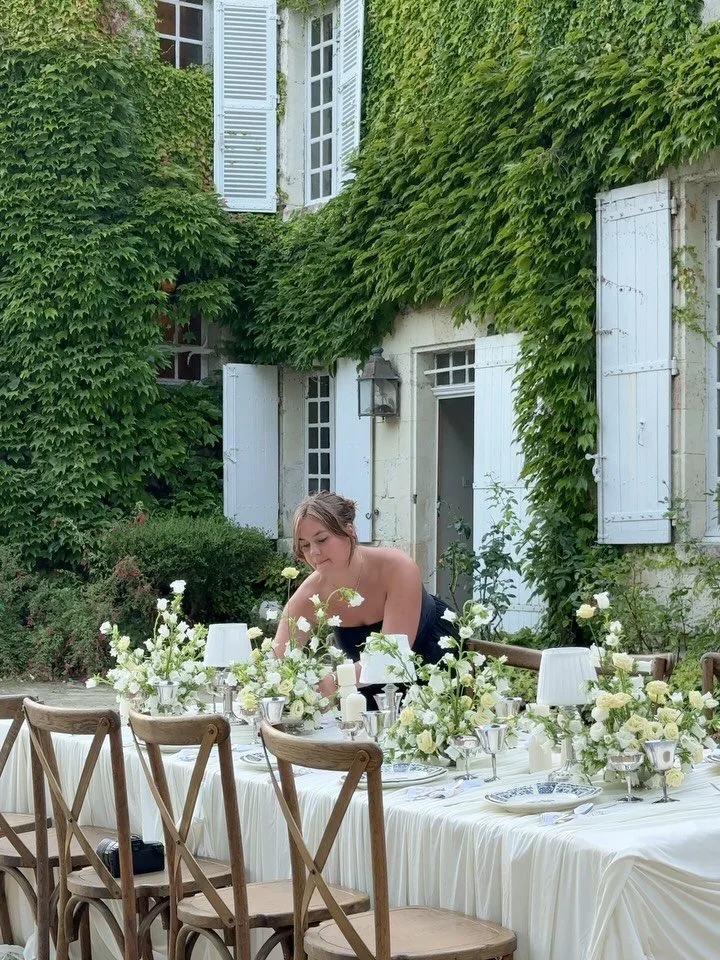 there is a quiet kind heart behind intimate dinners like this - it was an honor to bring this tablescaoe to life with @brittwarnickdesigns inspired by our surrounding in the french countryside.

Vendors:
Photos: @wildpinescollective 
Stylist @taylarp