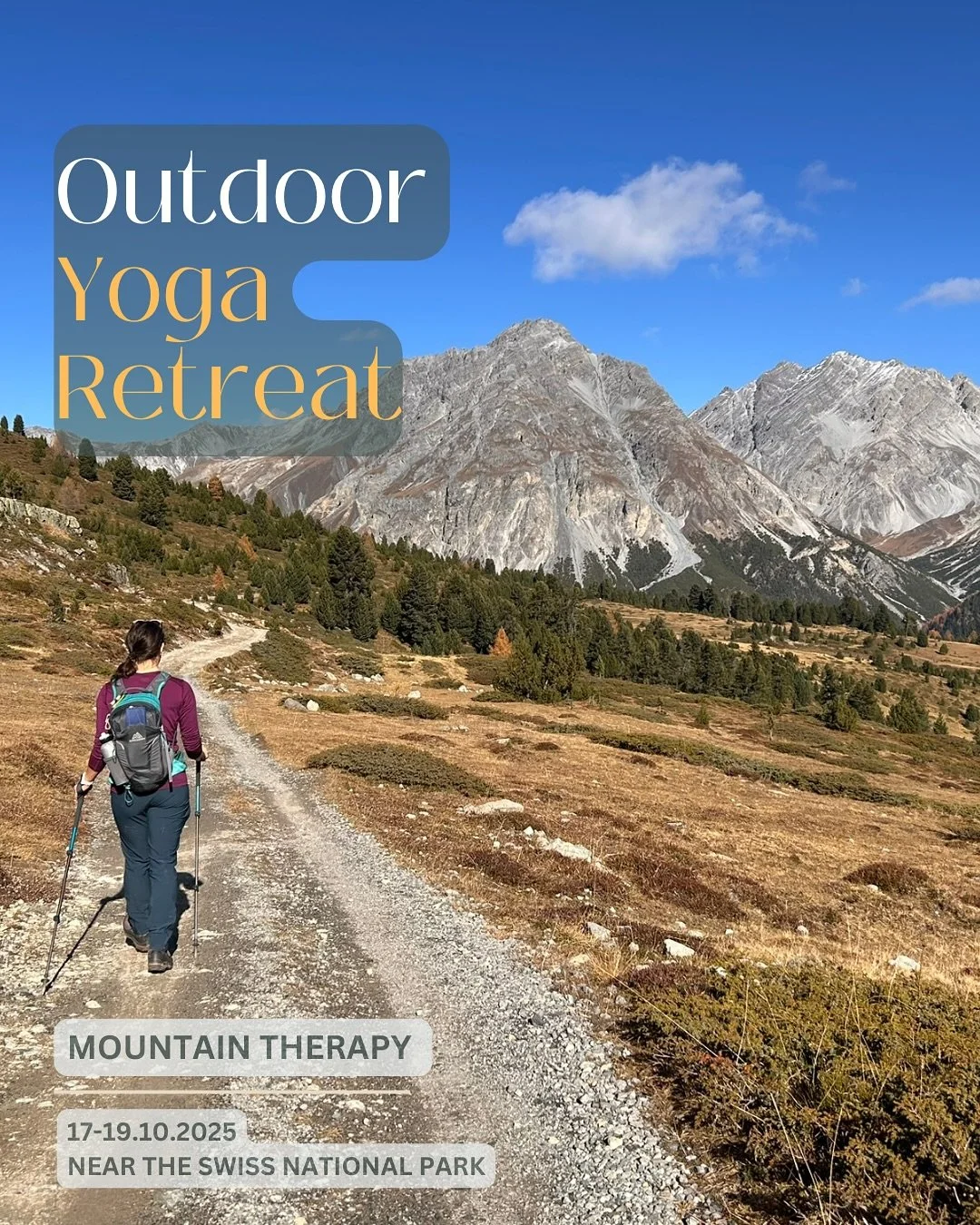 🍂 Outdoor Yoga Retreat: The Magic of Autumn 🍂
📍 Swiss National Park | 🗓️ Oct 17-19, 2025

As the larches turn golden, nature invites us to pause and observe. I can&rsquo;t wait to share this beautiful place I completely fell in love with last aut