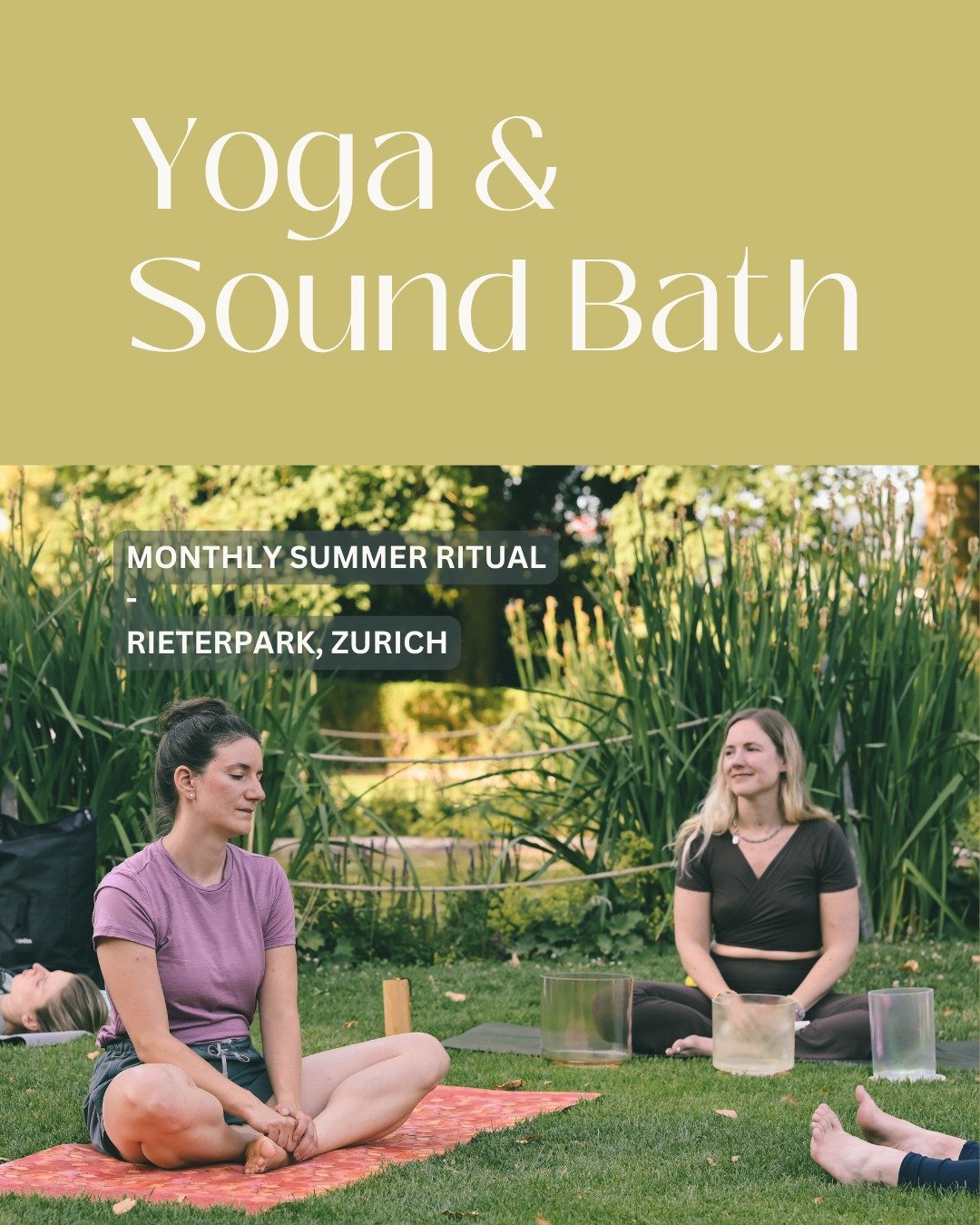 ✨ Outdoor Yoga &amp; Sound Bath ✨

Expect birdsong, shade, and a moment to fully reconnect with yourself and nature. 🦜

Nastassja will led us through a calming yoga flow, while Carina plays sound bath. 

A summer ritual:
☁️ to clear the mind
☁️ to r