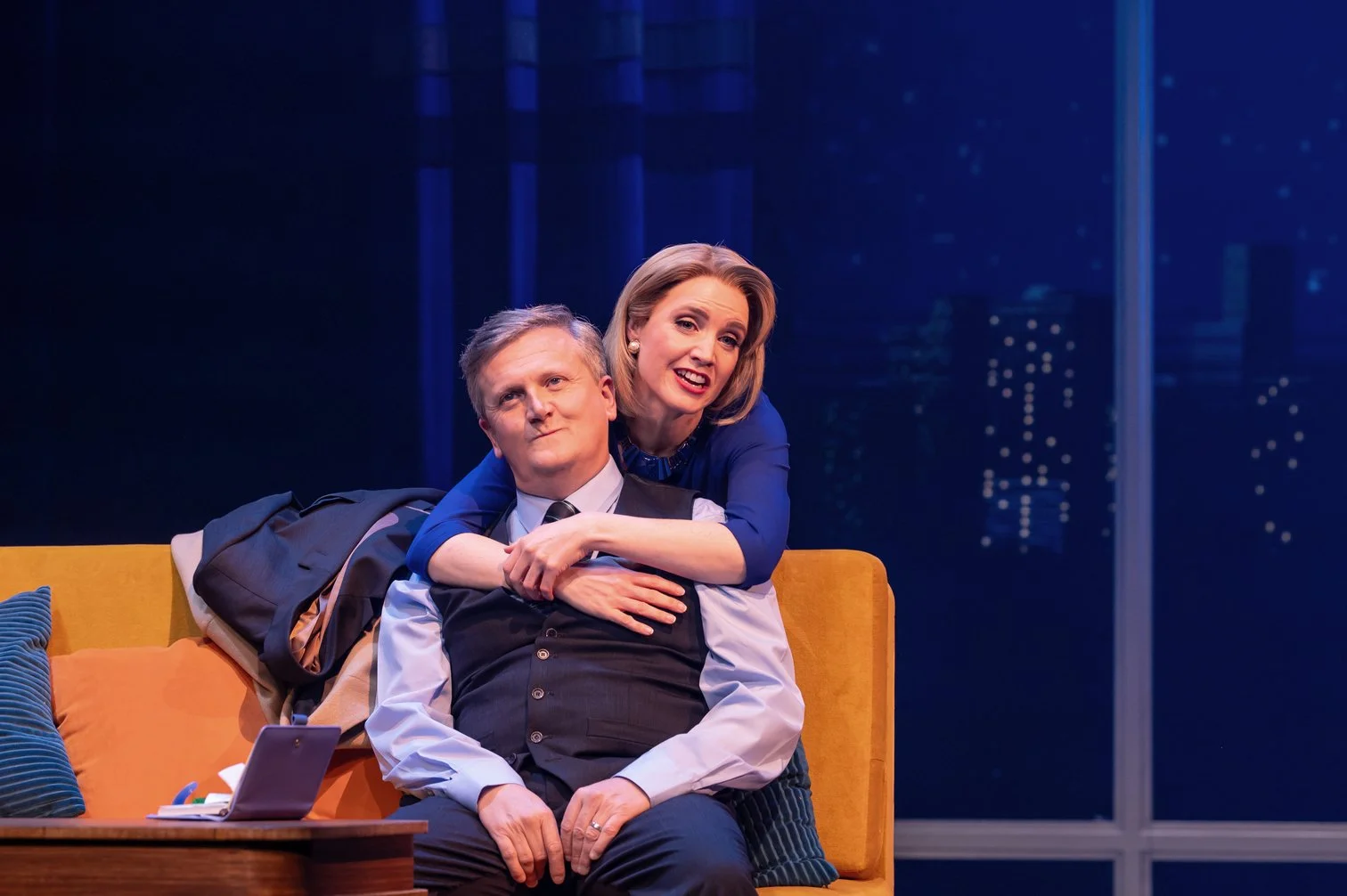 Aled Jones as Walter Hobbs, Rosanna Hyland as Emily Hobbs in ELF the Musical, Credit Matt Crockett.jpeg