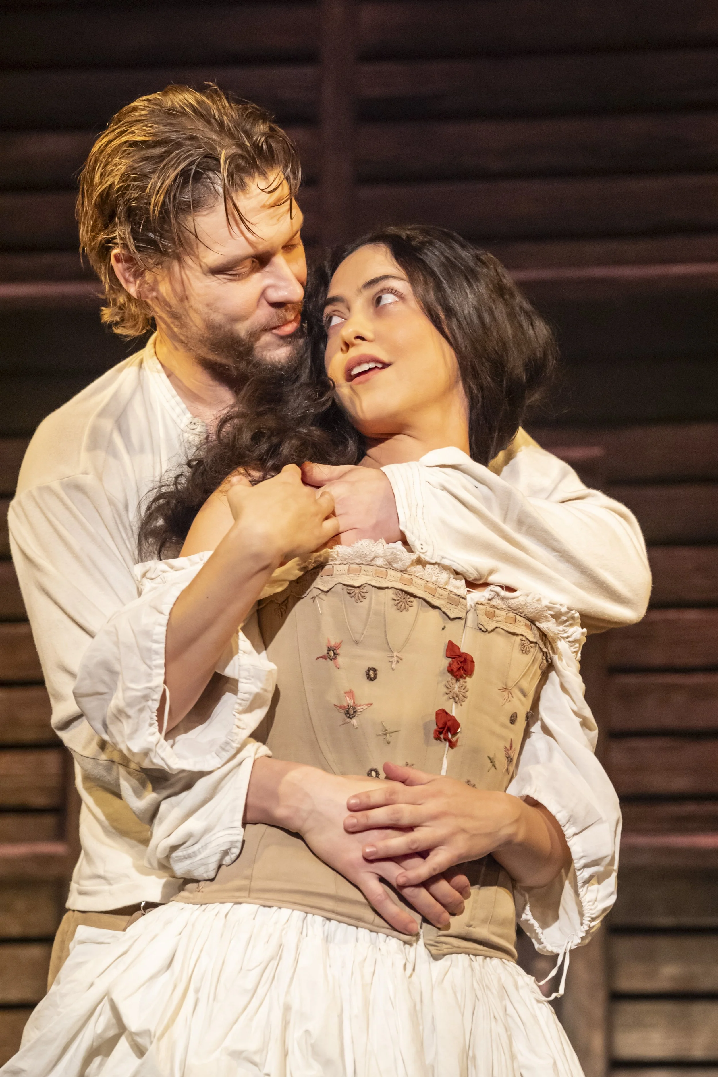HIGH NOON. Billy Howle (Harvey Pell) and Rosa Salazar (Helen Ramirez). Photo Johan Persson.jpg