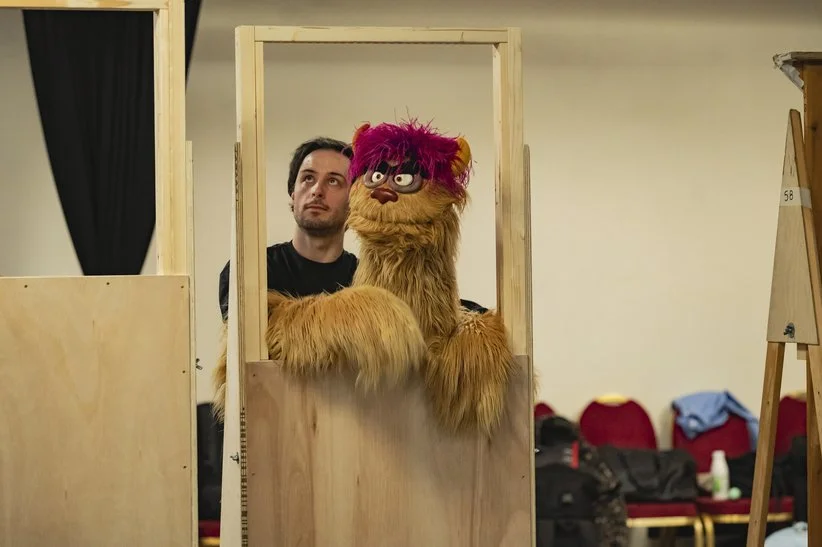 AVENUE Q. Charlie McCullagh and Trekkie Monster. Photo Matt Crockett.jpg