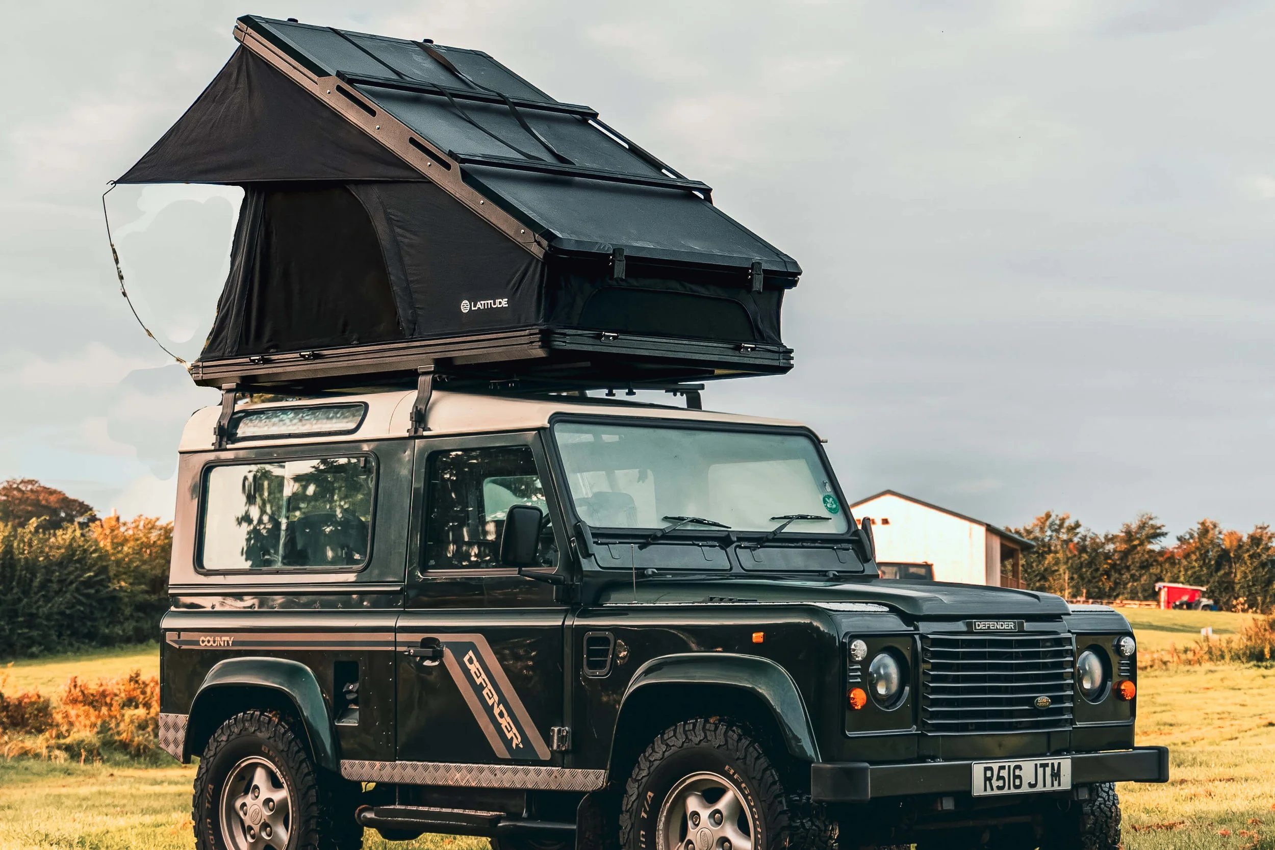 Latitude Hard Shell Roof tent on a Land Rover Defender