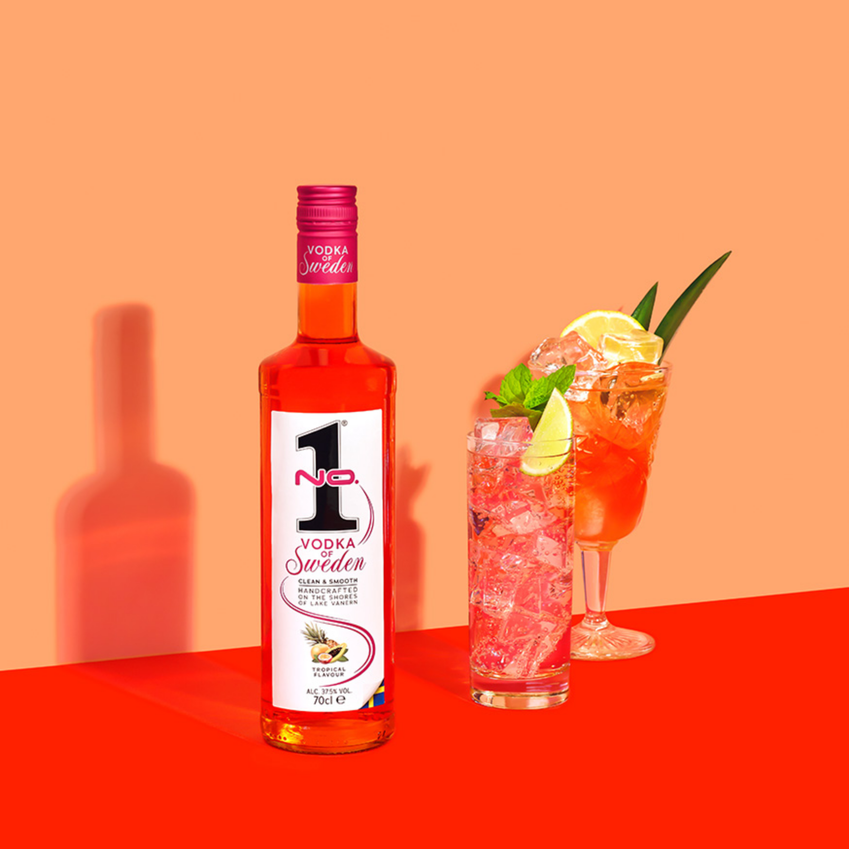 No.1 Premium Vodka Tropical from Sweden with fruity cocktails, citrus garnish and ice drinks