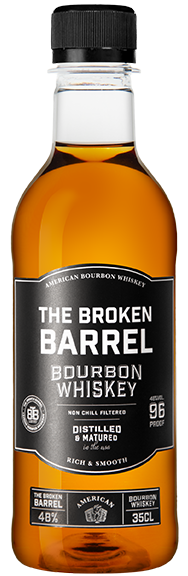 The Broken Barrel bourbon whiskey from USA, small batch American whiskey with caramel, vanilla and oak spice notes