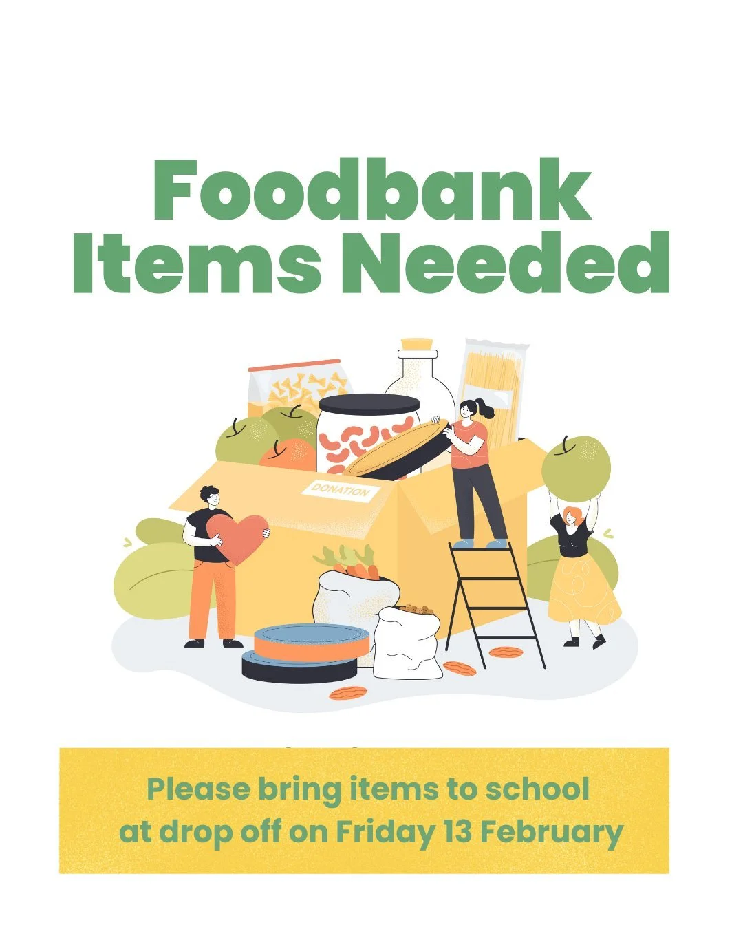 The PTA and the schools UNICEF Rights Respecting Council are working together to collect items for Chorlton &amp; Didsbury Foodbank.

What we need:
Long Life Fruit Juice, Tinned Fruit, Tinned Meat, Coffee, Pasta Sauce, Jam, Chocolate, Toiletries.

Pl