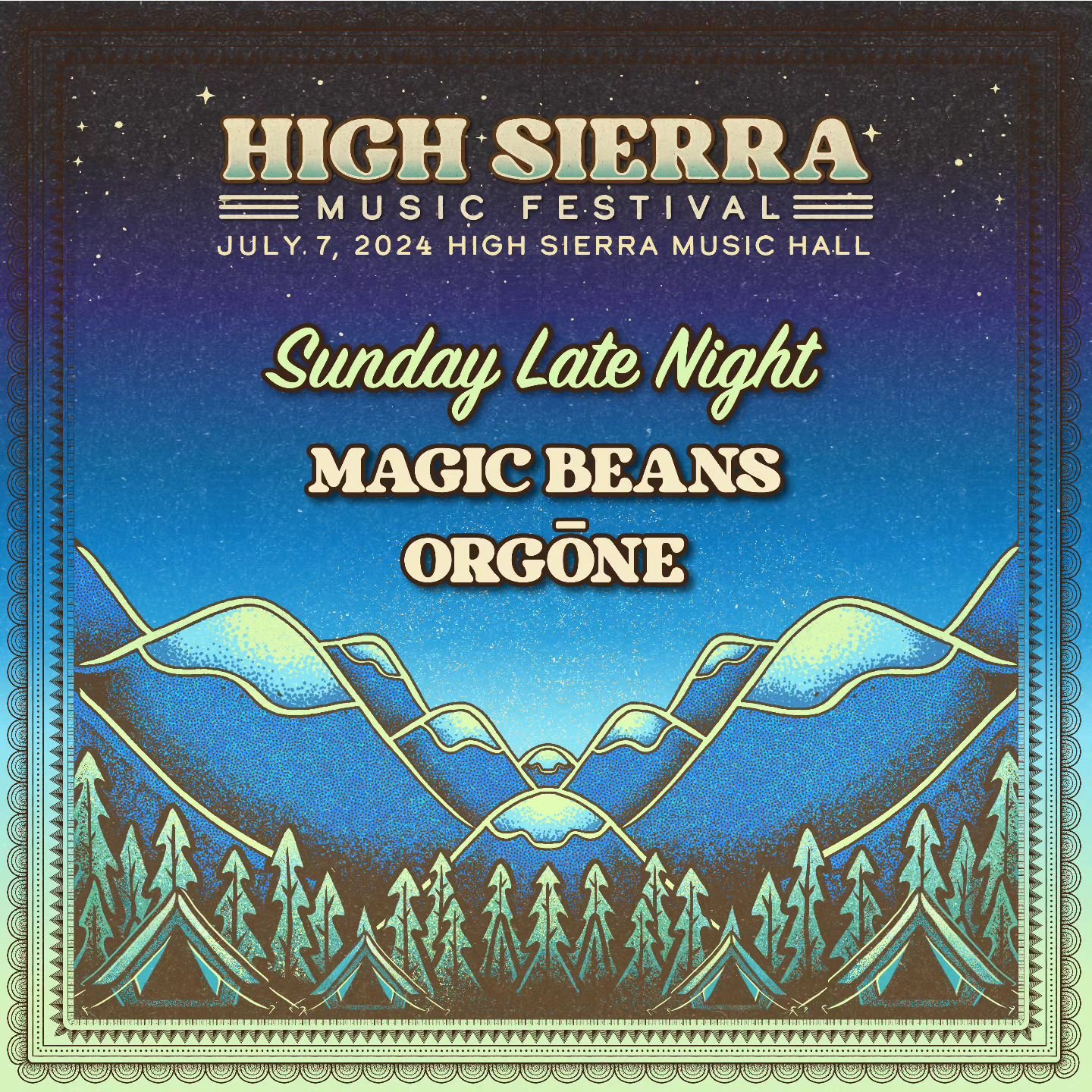 Get ready for a late-night groove session at #HighSierraMusicFestival! Join us for a night of funky beats and soulful melodies you won't want to miss - featuring Sunday night sets by ORGŌNE and Magic Beans. 

Ticketing link in bio!