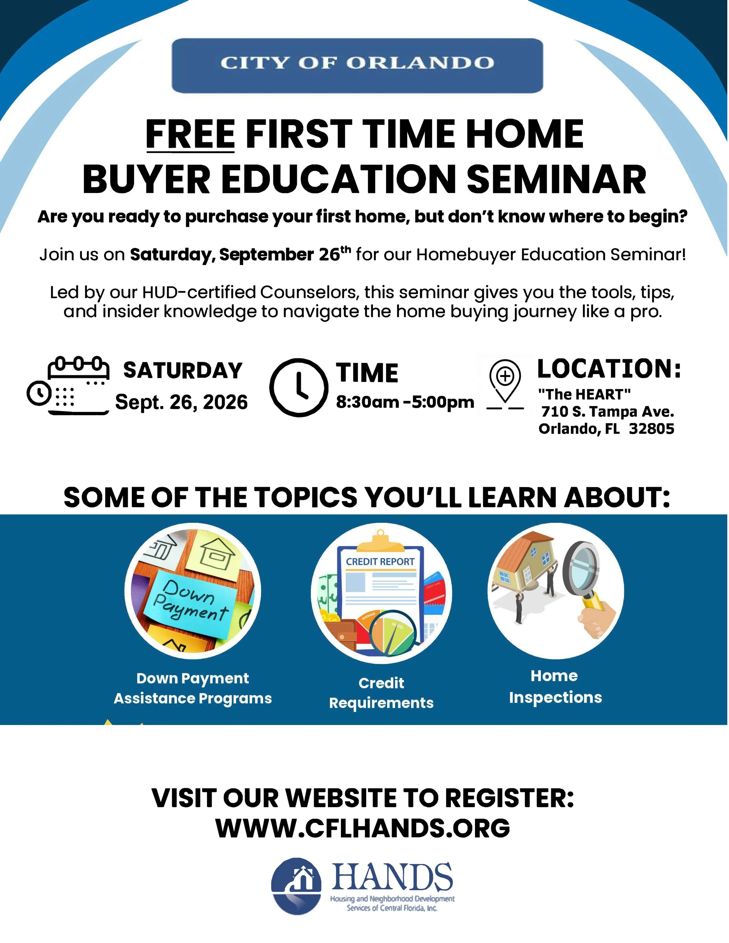 First Time Home Buyer Education Seminar - SEPTEMBER