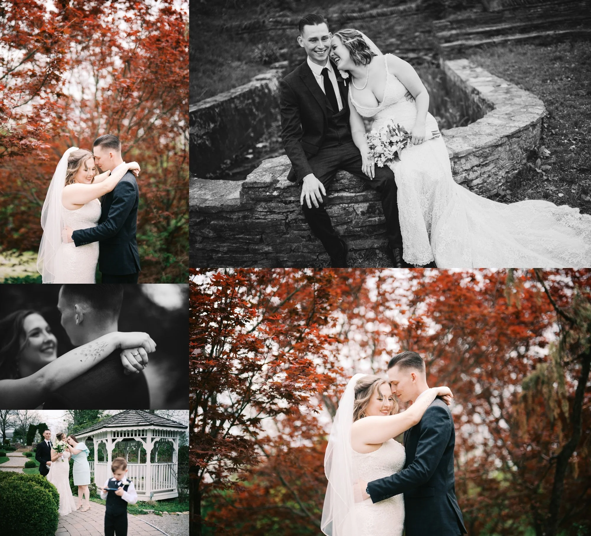 Couple laughing at natural spring, Kentucky wedding photographer