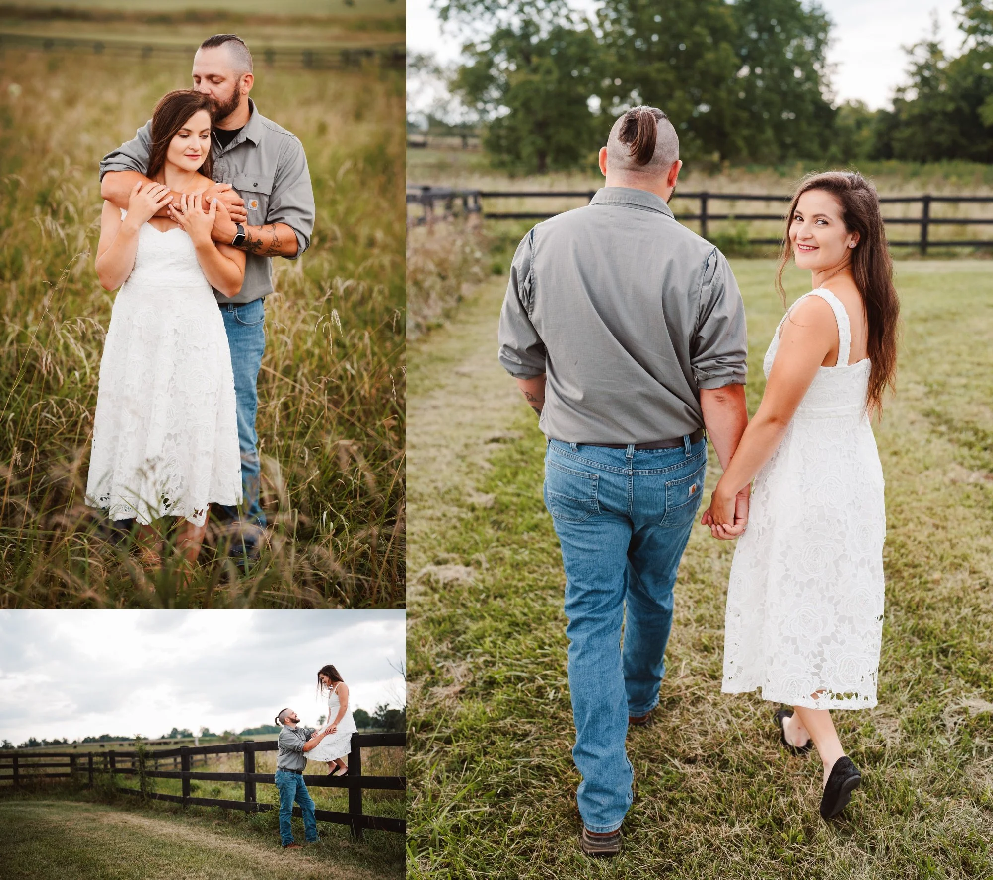 Central Kentucky engagement session at a private horse farm