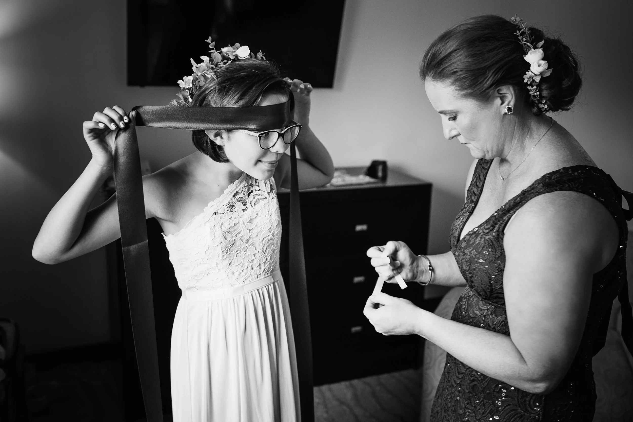 A beautiful getting ready moment during the wedding day.
