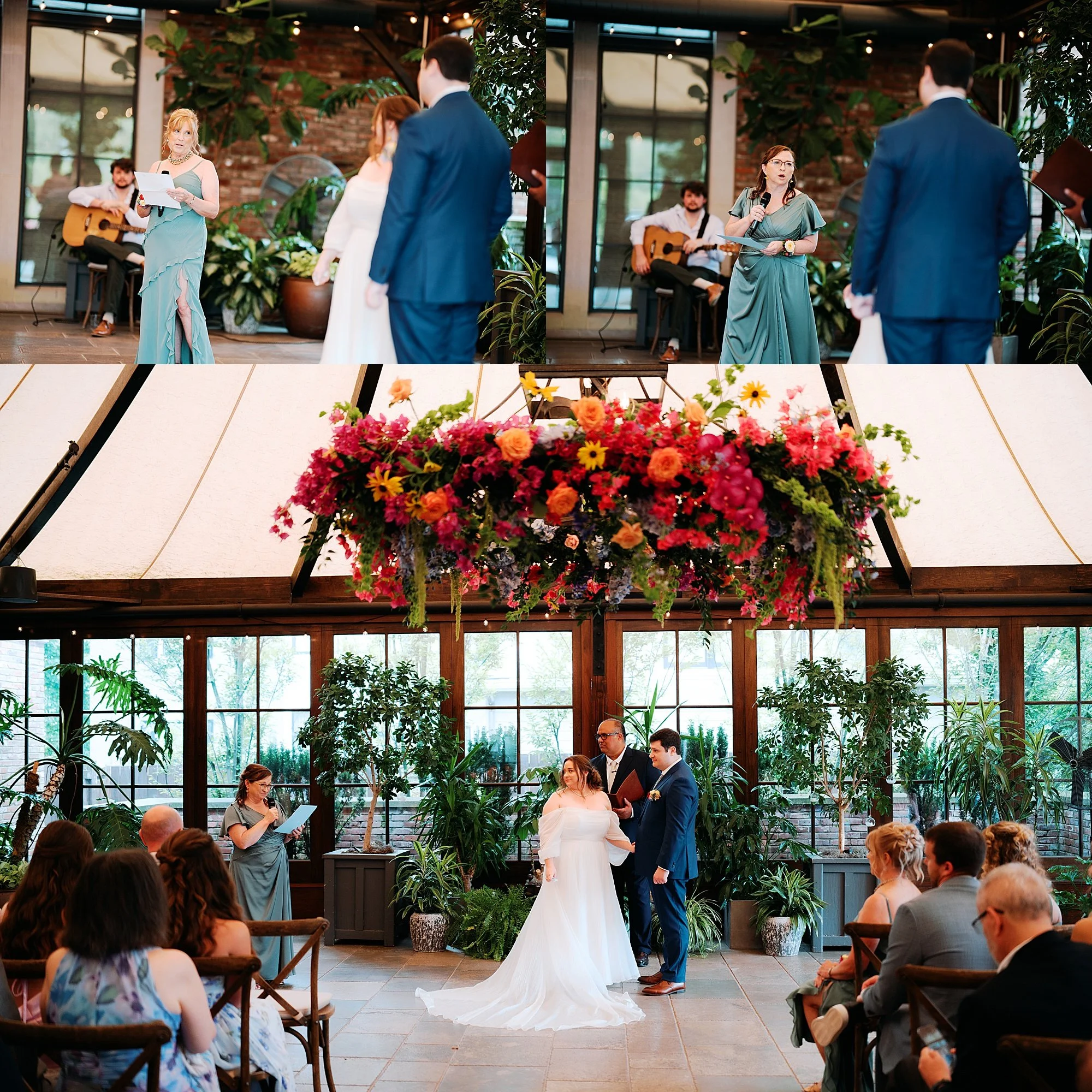 Readings during a wedding ceremony at The Apiary in Lexington, Kentucky