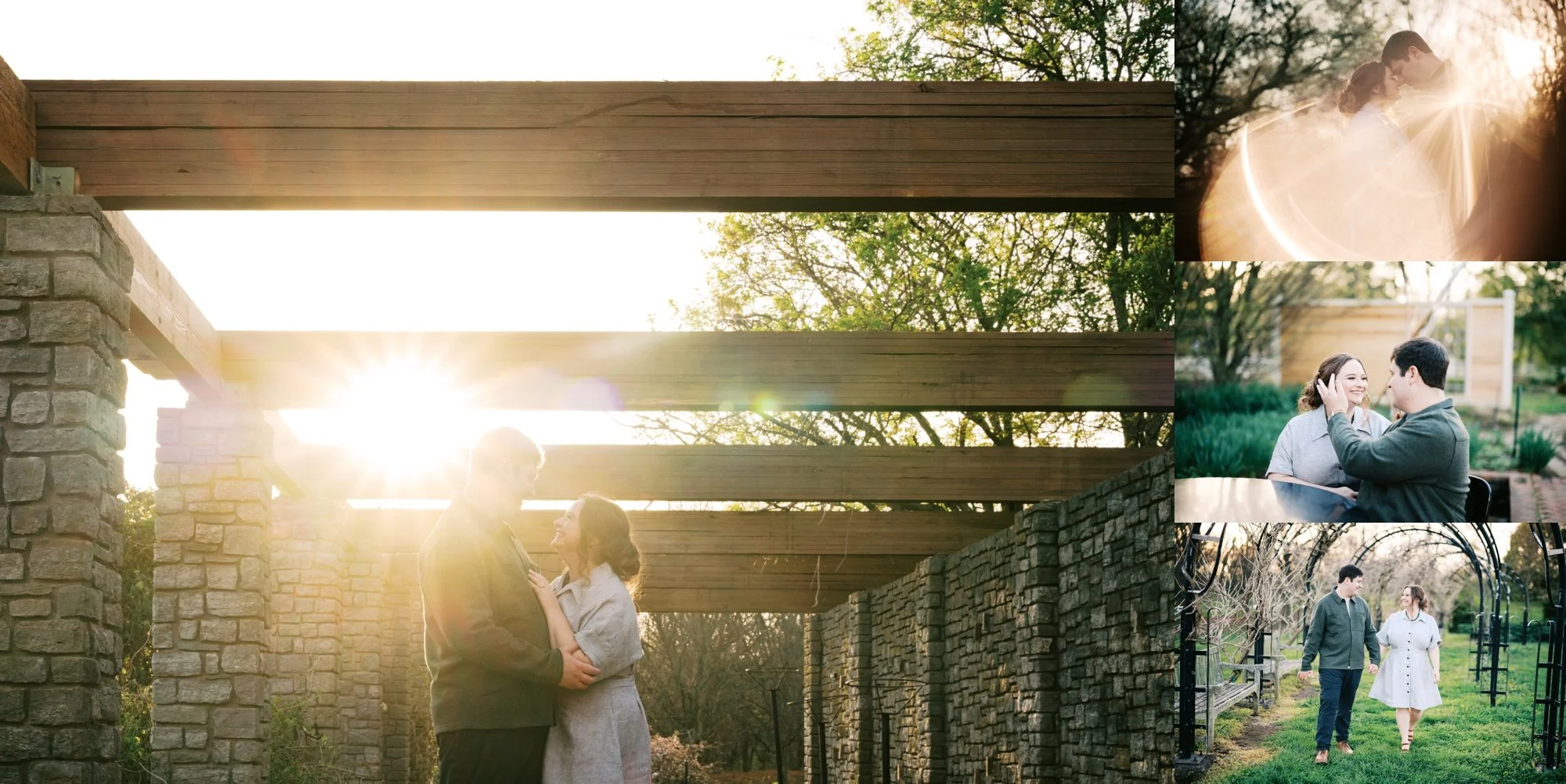 Natural light engagement portrait at The Arboretum, Lexington Kentucky wedding photographer