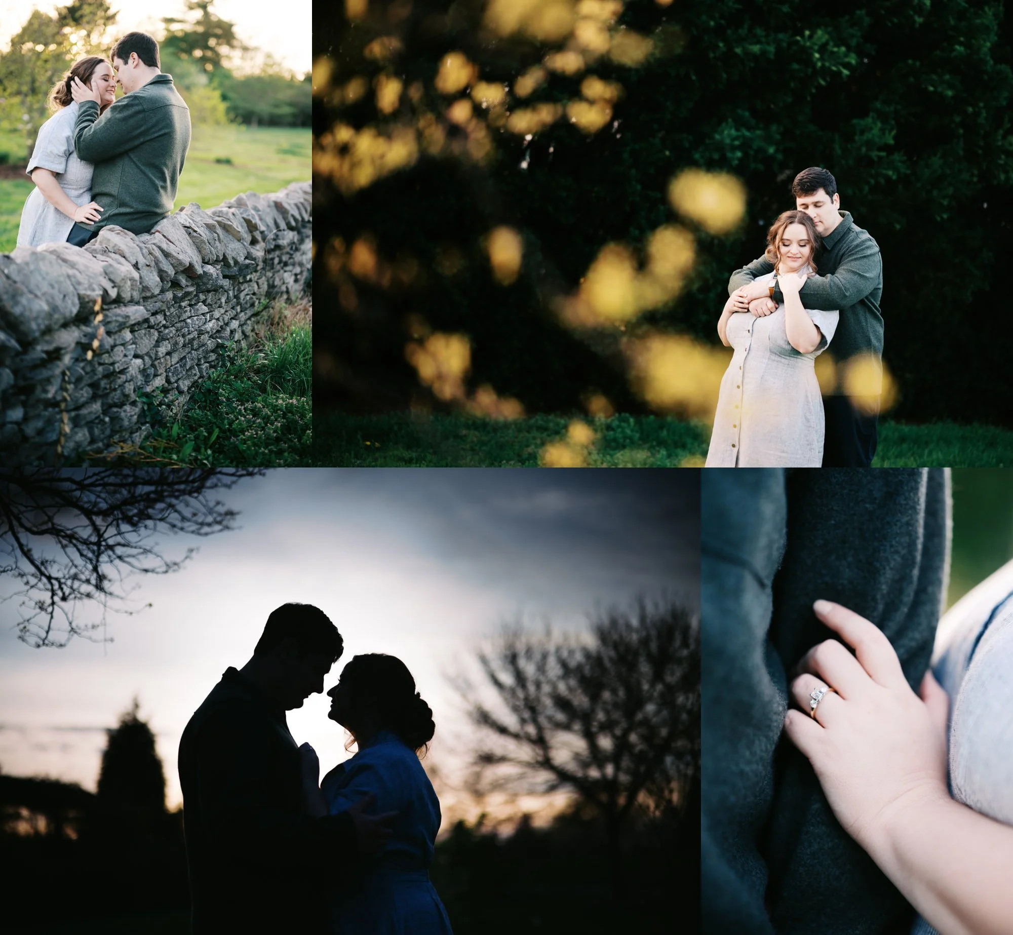 Couple together in The Arboretum Lexington KY, engagement photos
