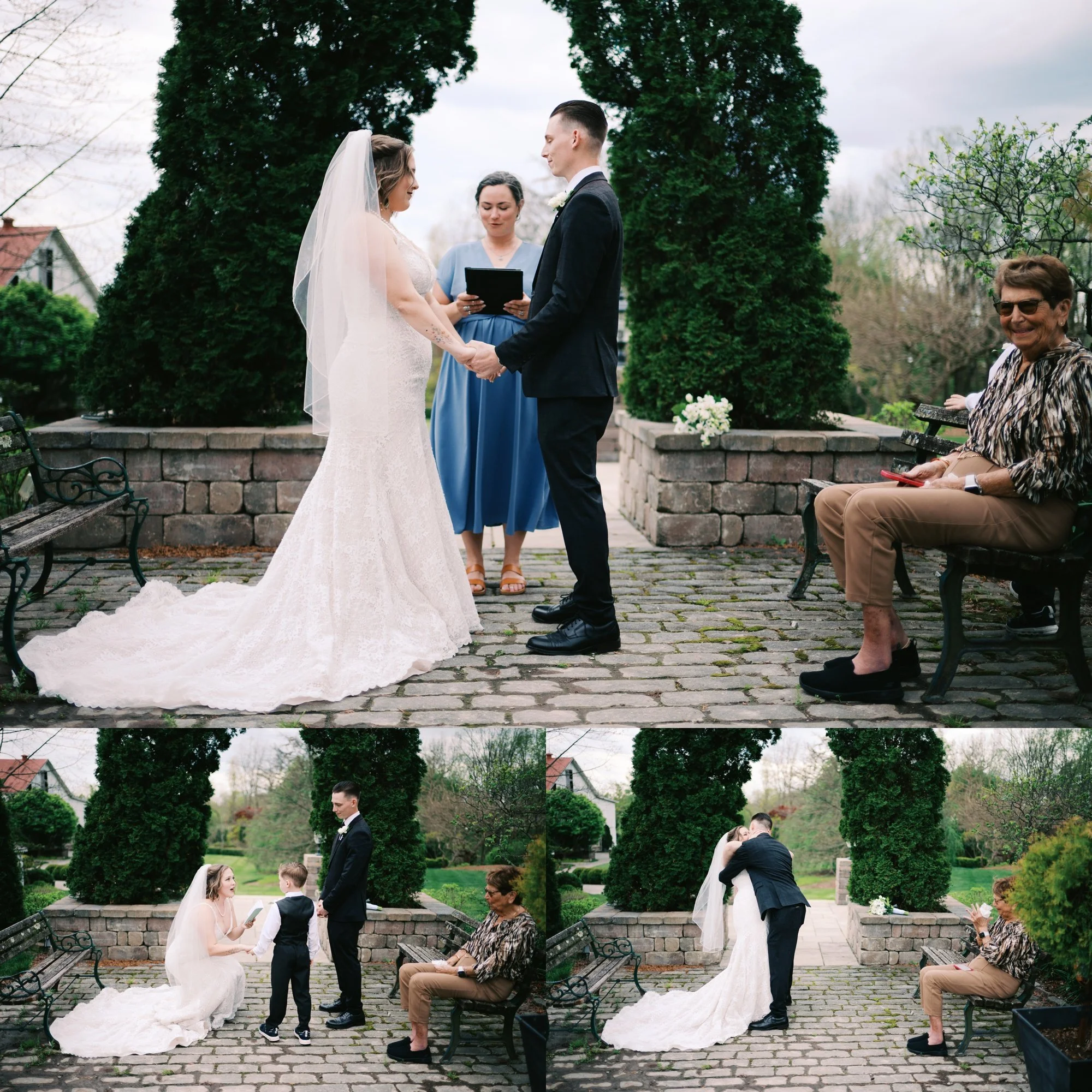 •	Elopement ceremony arch at Springhouse Gardens, Lexington wedding photographer