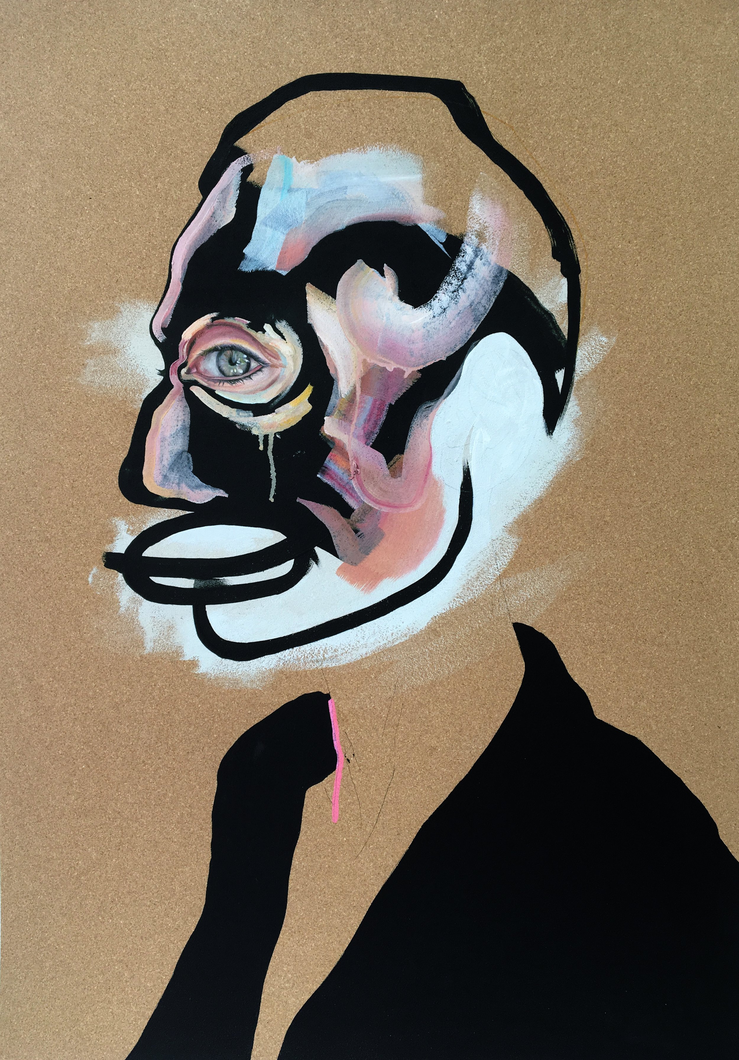 WAF - Acrylic & Oil on Cork Paper - 70 x 90 - 2017