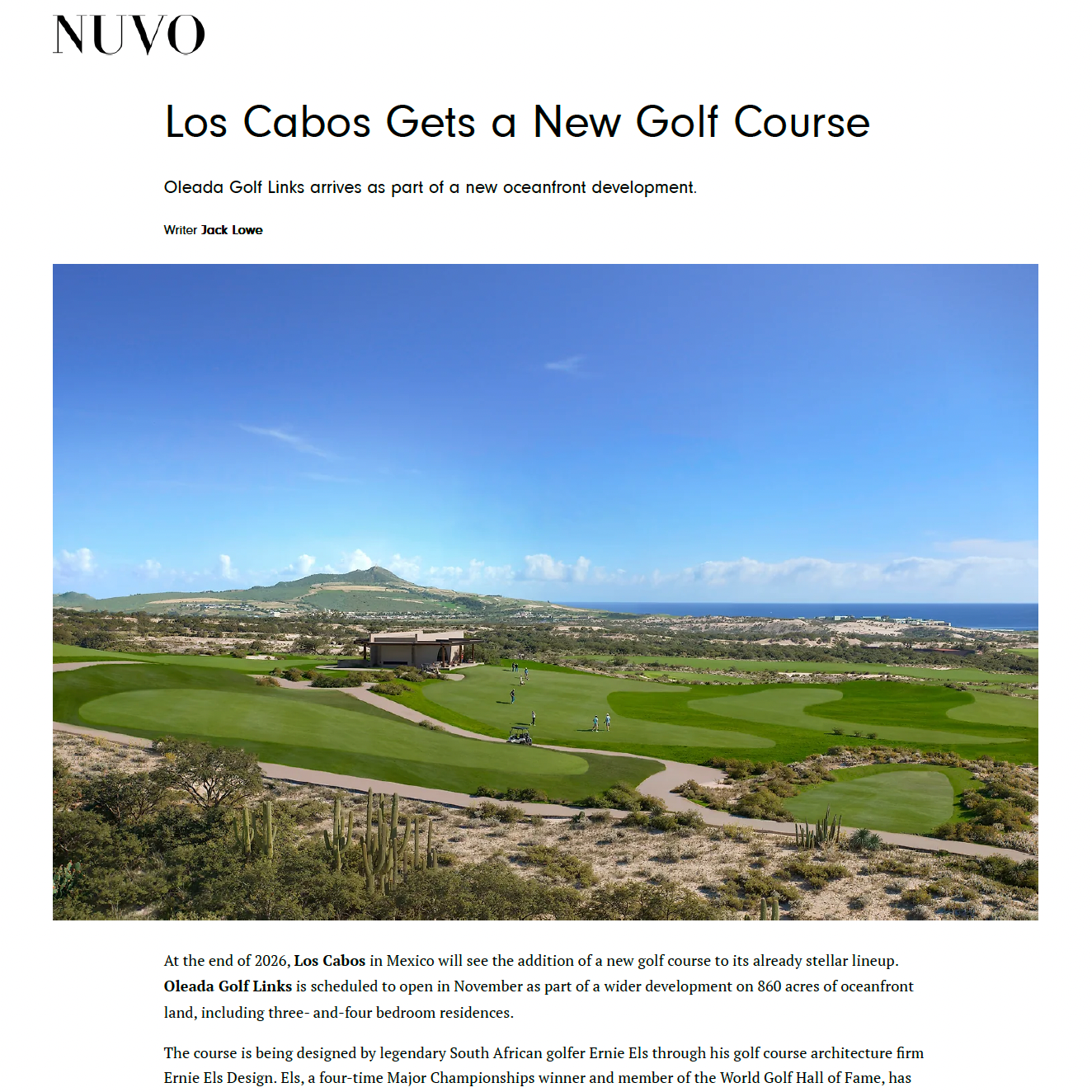 NUVO Magazine: Los Cabos Gets a New Golf Course