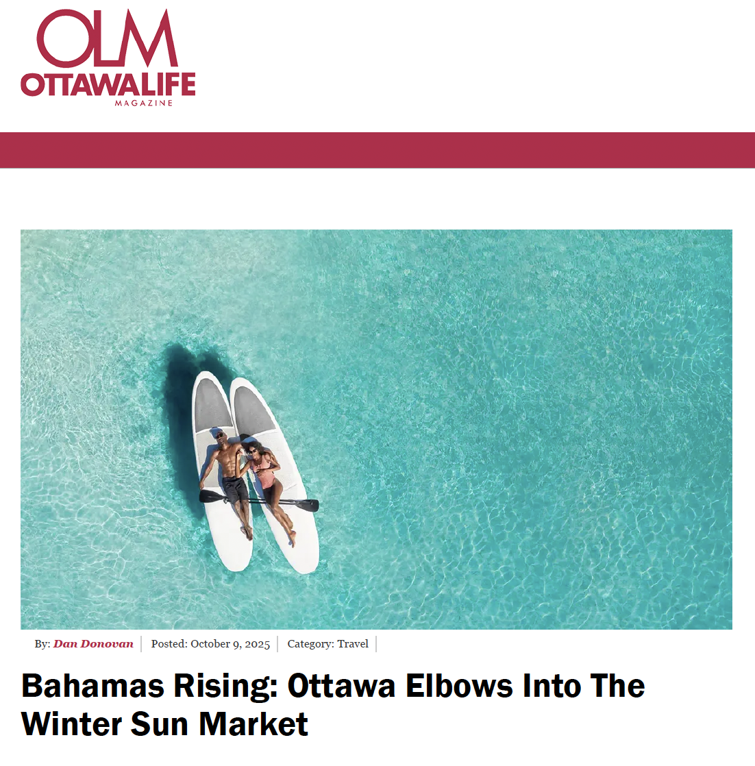 Ottawa Life Magazine: Bahamas Rising: Ottawa Elbows Into the Winter Sun Market