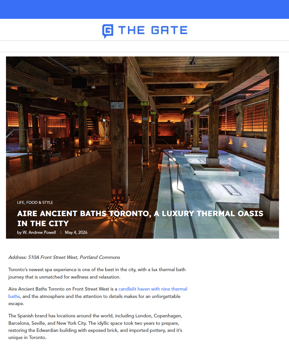 The Gate: Aire Ancient Baths Toronto, a luxury thermal oasis in the city