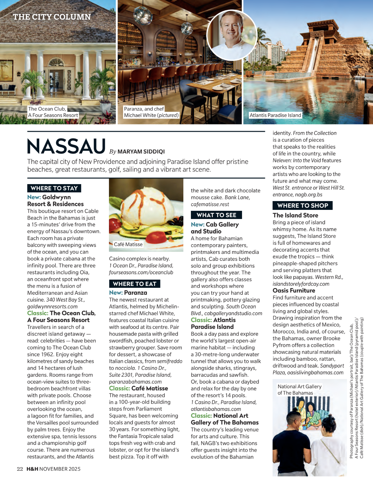 House & Home Magazine: The City Column: What to Do in Nassau, Bahamas