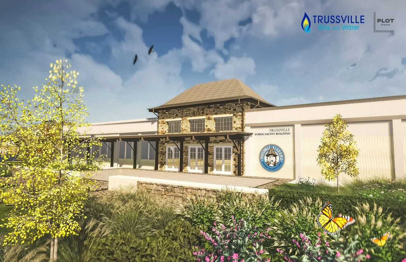 A new kind of civic space for Trussville 🌿
The Municipal Campus brings together city services with open space, greenway access, and sustainable design. Complete with native planting, stormwater capture and reuse, and places to walk, bike, and gather