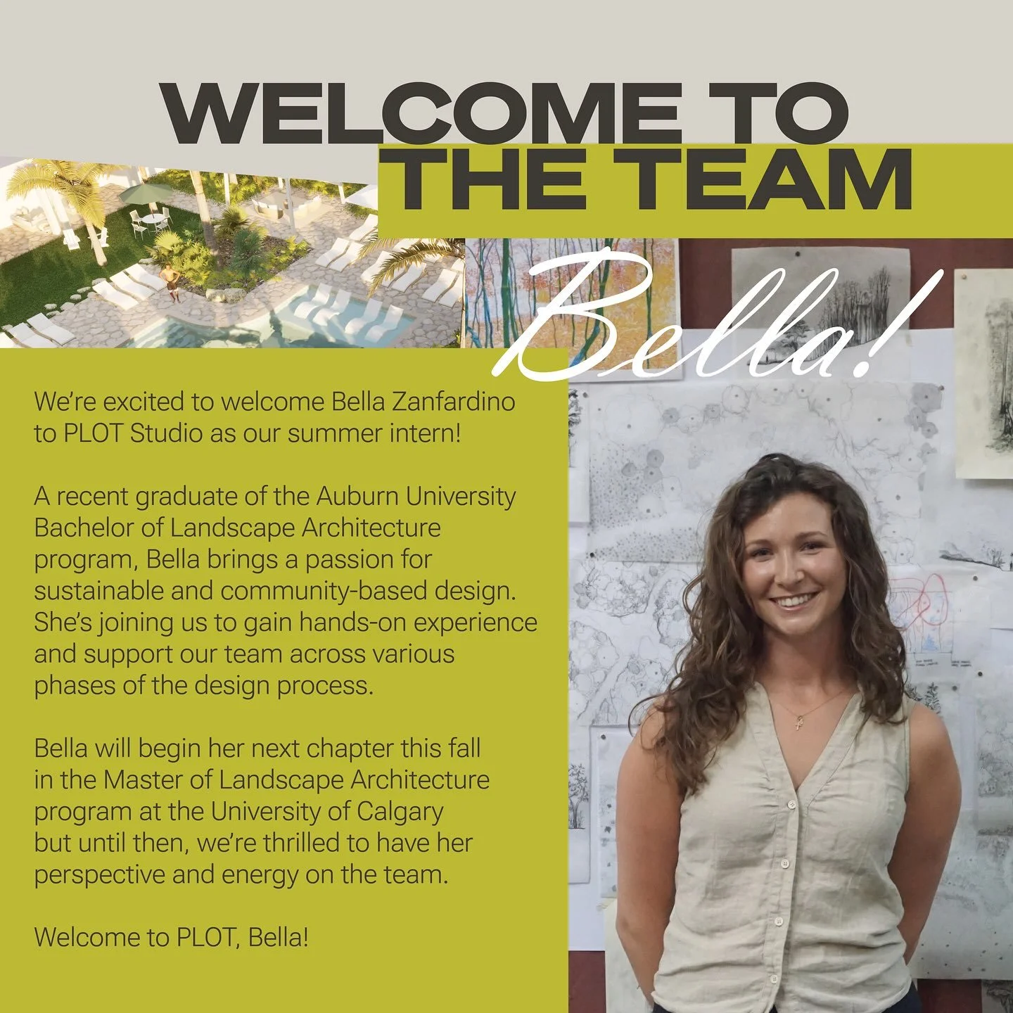 Welcome to the PLOT Studio team, Bella!  We&rsquo;re excited you&rsquo;re here!