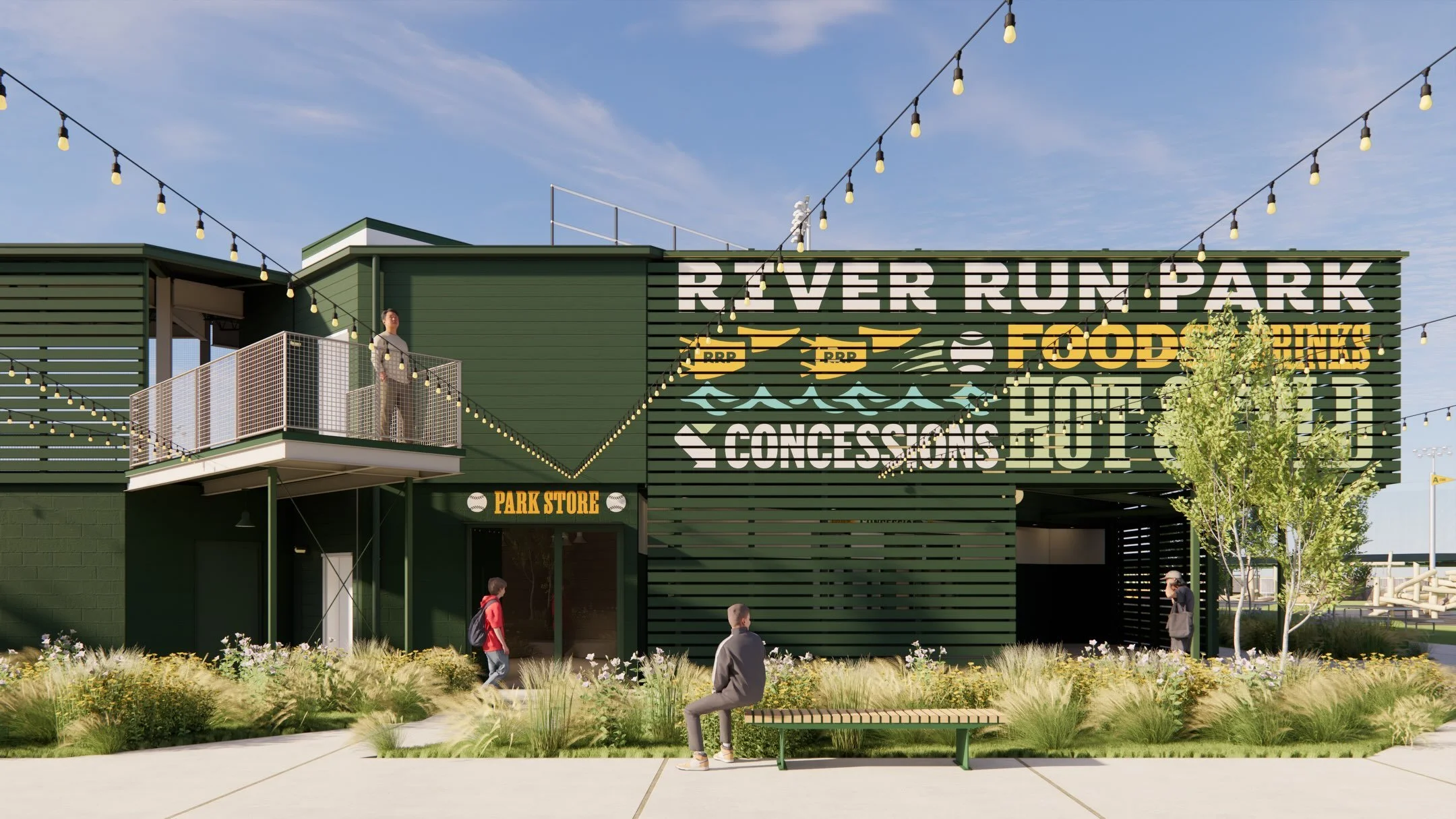 Sports Parks have come a long way.  Great sports parks do more than provide a place to play; they create lasting connections between people, community, and nature.

At River Run Park, every element was designed to contribute to a larger experience. F