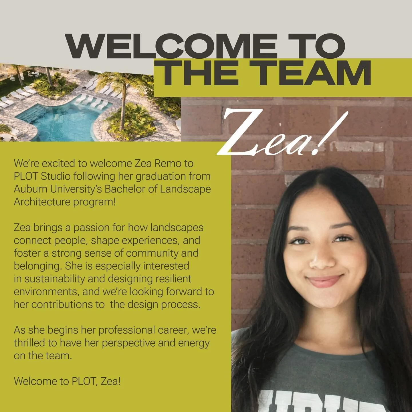 We&rsquo;re so excited to have Zea join the growing PLOT Studio team!