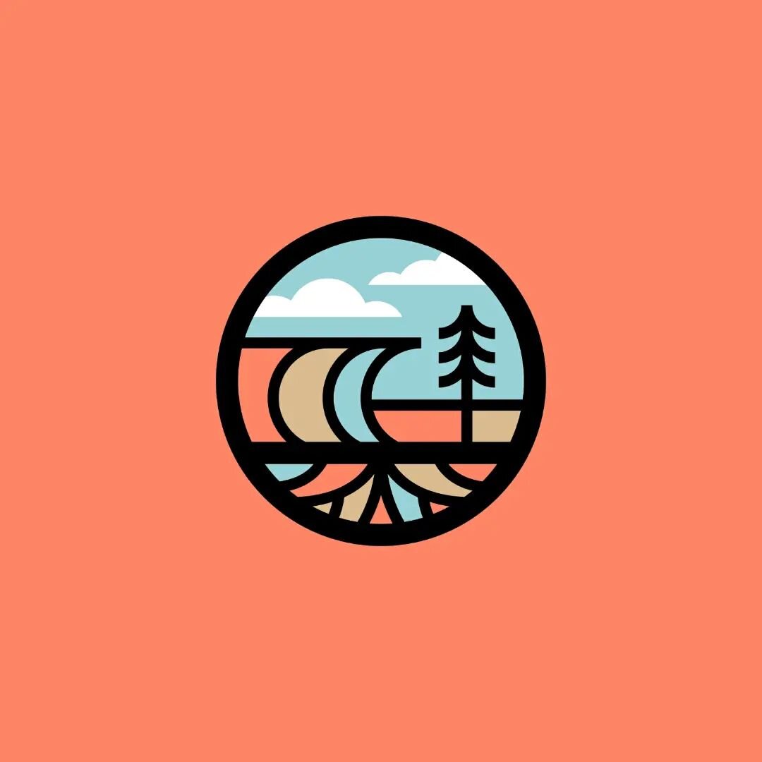 Mar y tierra 🌊 + 🌲 Logo concept for a PNW brand.