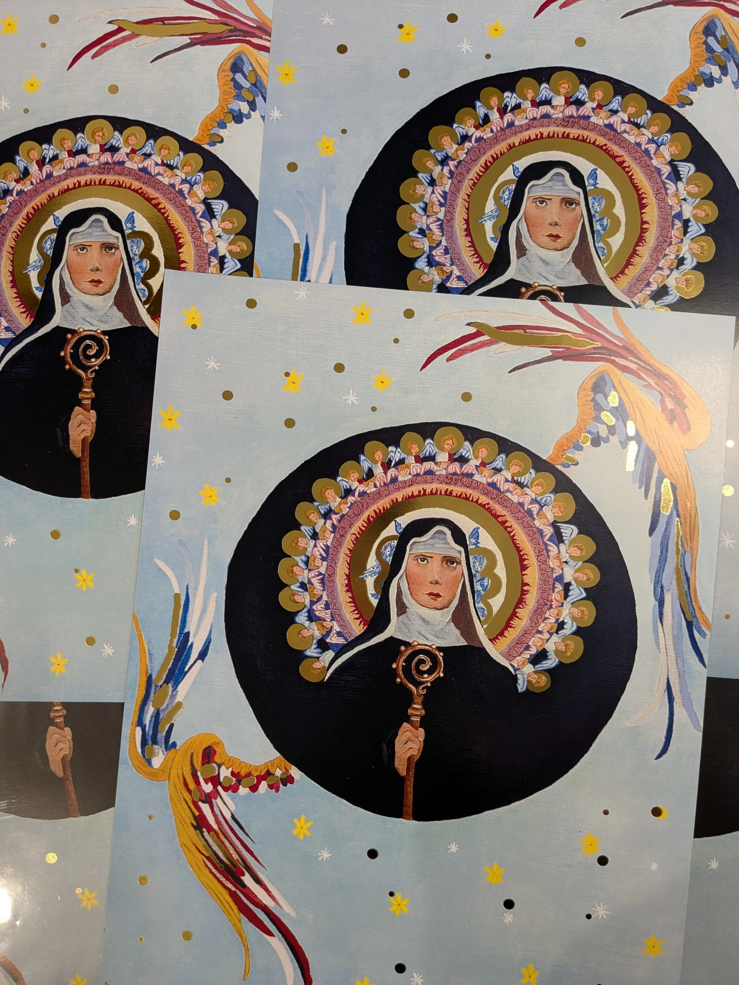 Hildegard's Visions Gold Foil Print 11 x 14