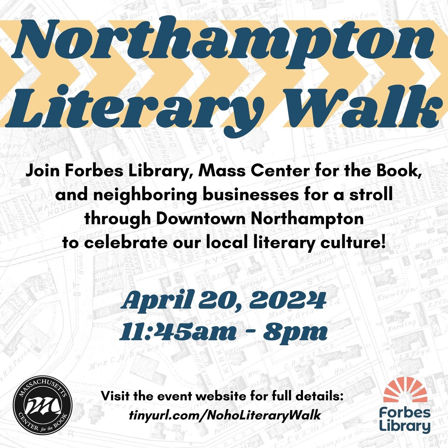Join us Saturday for the Northampton Literary Walk! Celebrate #northamptonma's #literary spirit &amp; #NationalPoetryMonth w/ #author events, #poetry, local #history &amp; more! See Upcoming Events in bio. #pioneervalley #CenterForTheBook @forbeslibr