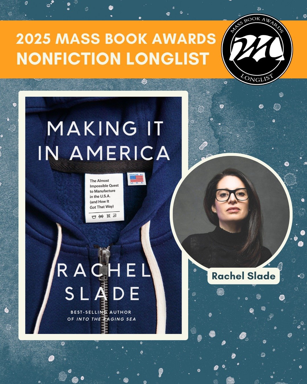 Today we highlight Nonfiction Longlist title Making It In America: The Almost Impossible Quest to Manufacture in the U.S.A. (And How It Got That Way)  by Rachel Slade (@rachelmslade) (Pantheon). 

Ben Waxman spent a decade organizing workers in Penns