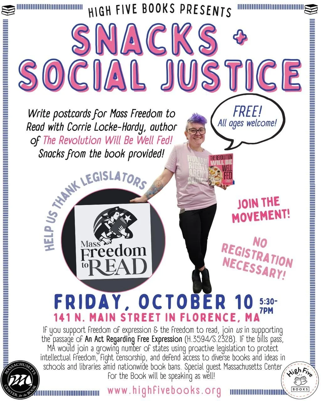 Join us for an evening of family activism in celebration of Banned Books Week! This legislative session, two Freedom to Read bills are being voted on by the MA House and Senate. Similar to the bills recently passed in Rhode Island and Delaware, these